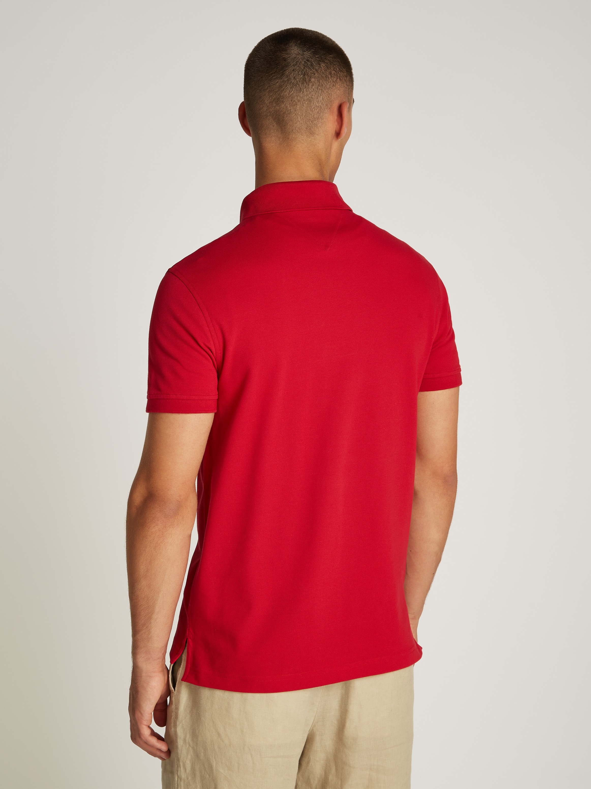Tommy Hilfiger Poloshirt »1985 SLIM POLO mit Stickerei und Piqué-Qualität«, unifarben, casual, slim fit, Baumwollmix, Polokragen