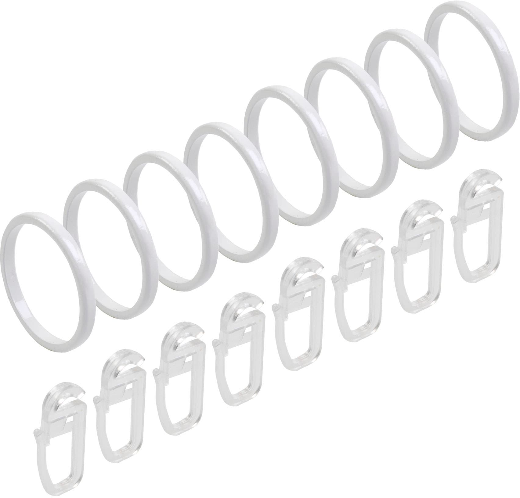 Liedeco Gardinenring »Power«, (Set, 8 St., mit Faltenlegehaken), für Gardinenstangen Ø 28 mm