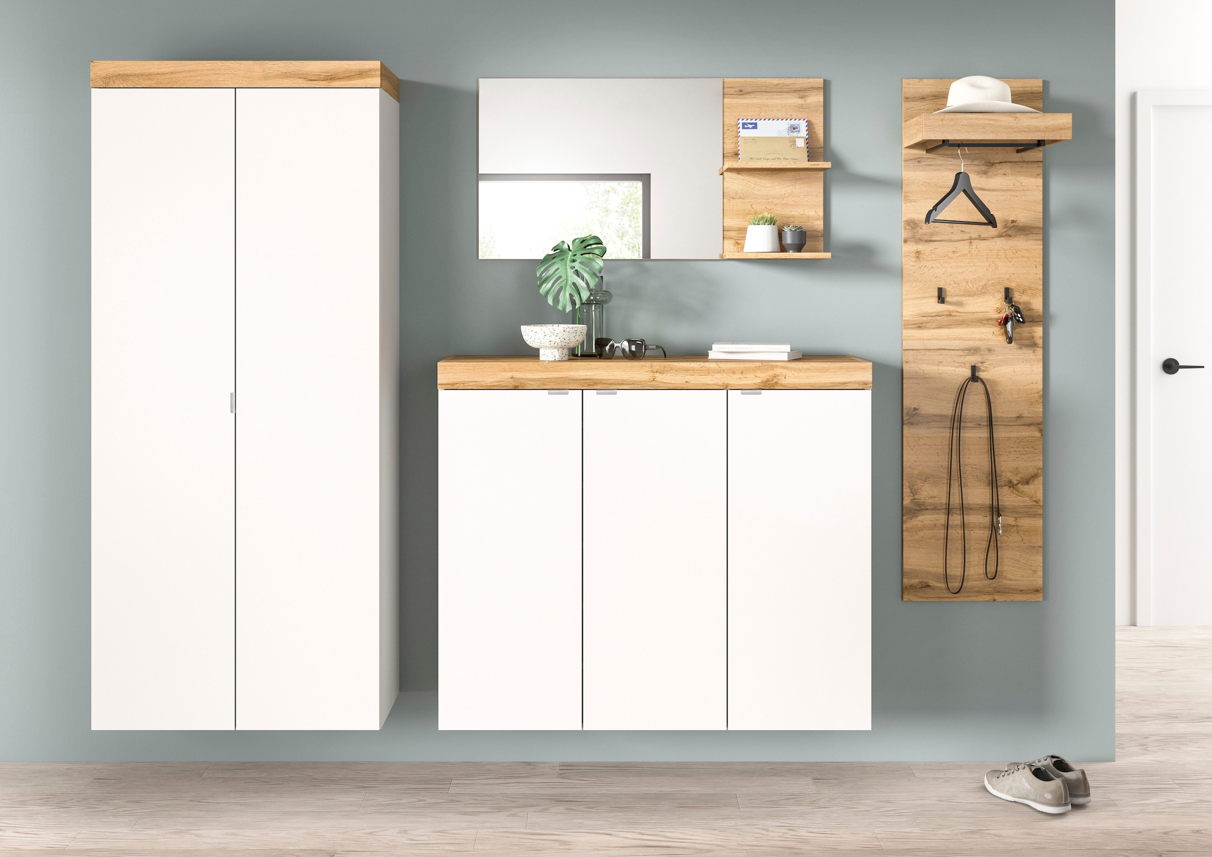 GOODproduct Garderoben-Set »MAMBO II, 4-teilig, TOPSELLER!, hängend oder stehend montierbar« 4 Stk. tlg.