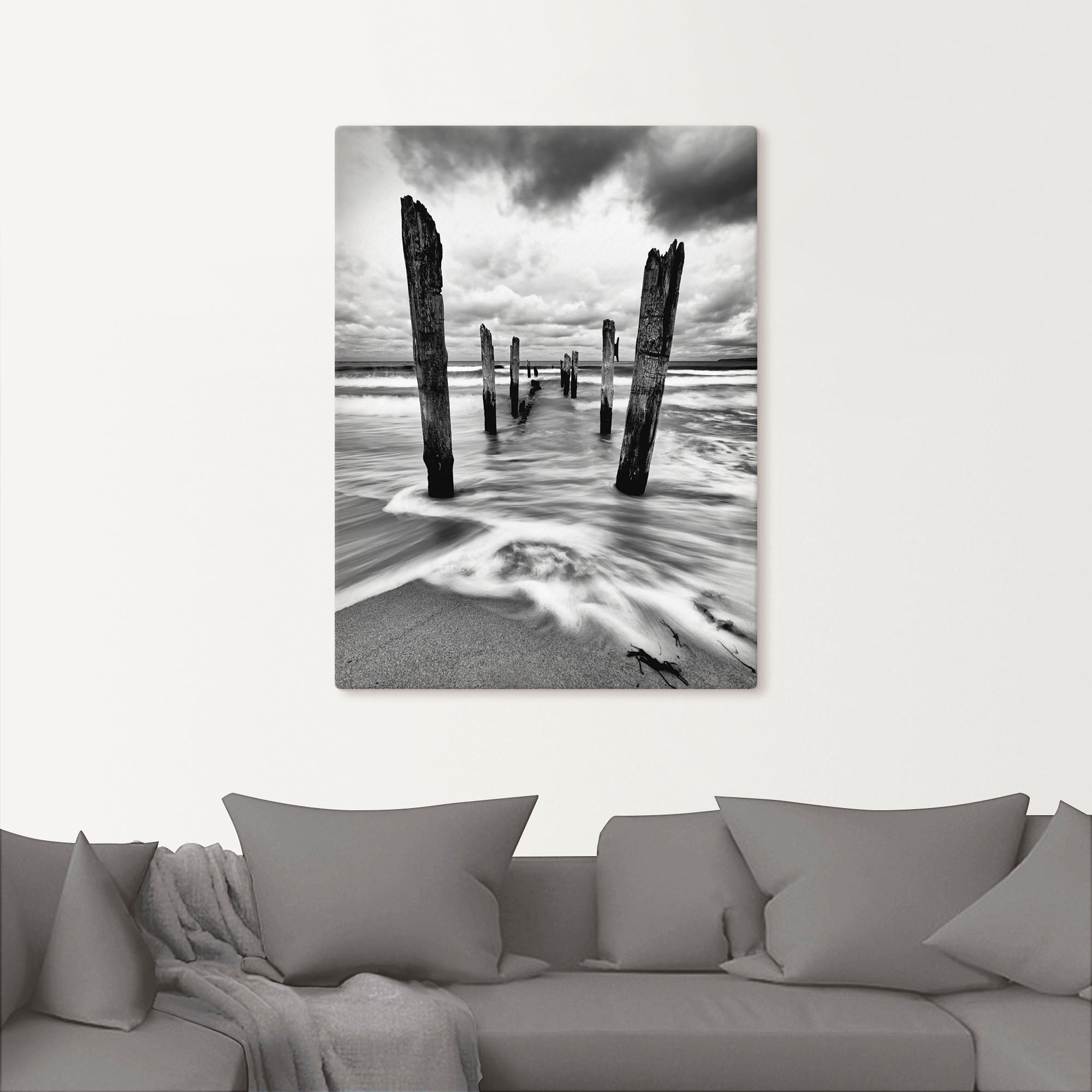 Artland Wandbild »Holzstangen am Ostseestrand«, Küste, (1 St.), als Leinwandbild, Poster in verschied. Grössen