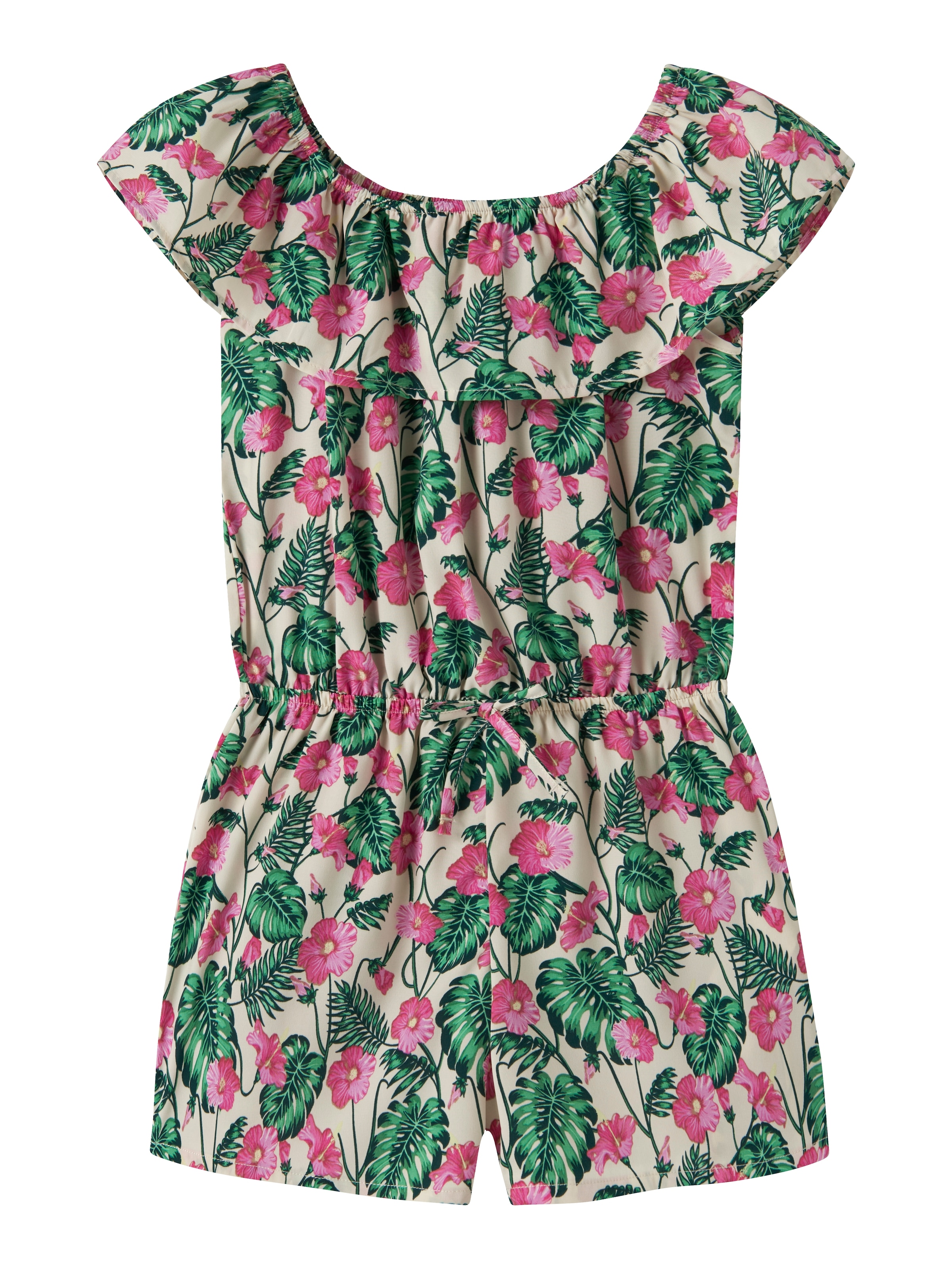 Image of Name It Kurzoverall "NKFVINAYA PLAYSUIT FFF" Kunstfaser, elastischer Bund, Allover-Druck
