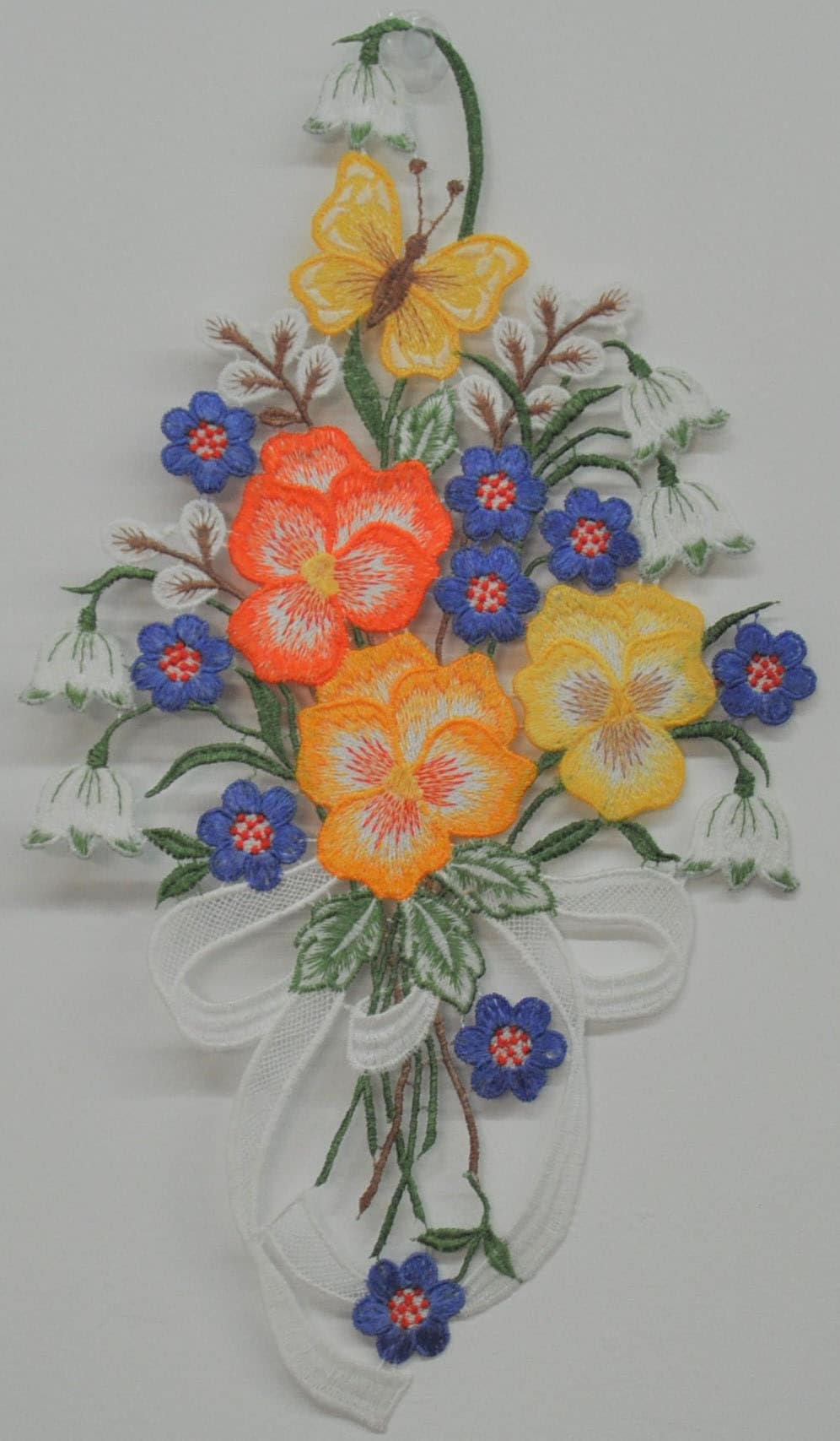 Image of Stickereien Plauen Fensterbild "Frühlingsstrauss"