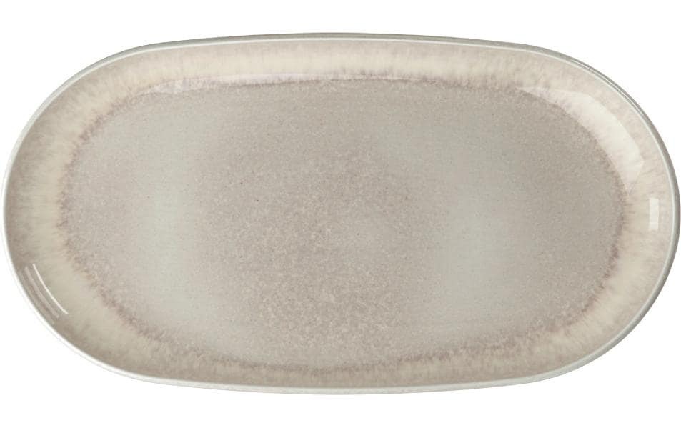 Villeroy & Boch Servierplatte »Perlemor Sand 34.2 cm« Ovale Servierplatte aus Premium Porzellan