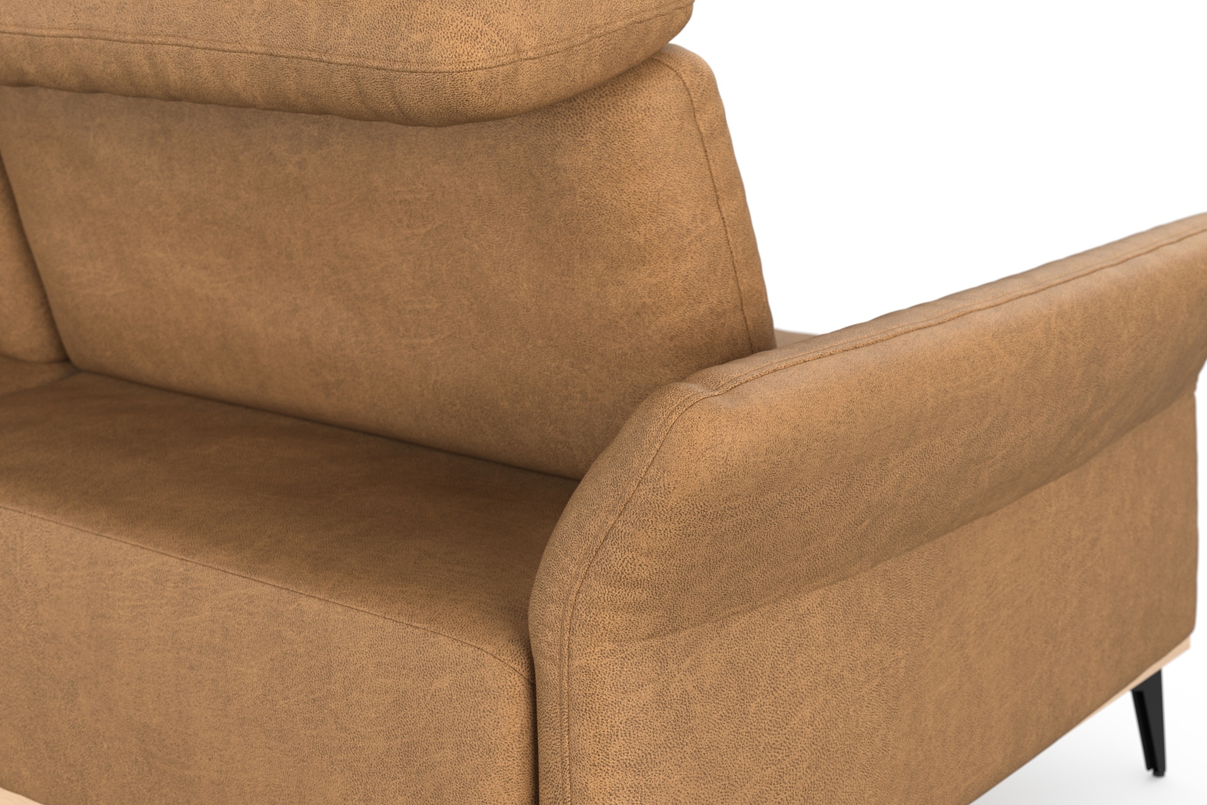 Places of Style Ecksofa »Fjord L-Form«, massiv, wahlweise mit Armlehnfunktion, Kopf- Sitztiefenverstellung