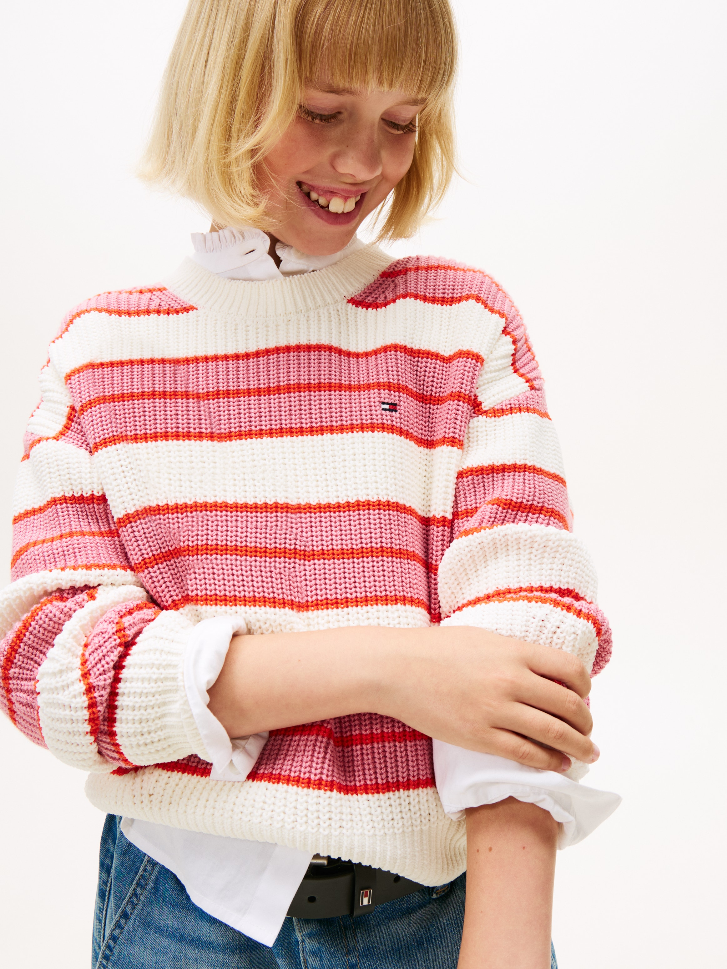 Tommy Hilfiger Strickpullover »STRIPE CHENILLE SWEATER« Kinder bis 16 Jahre
