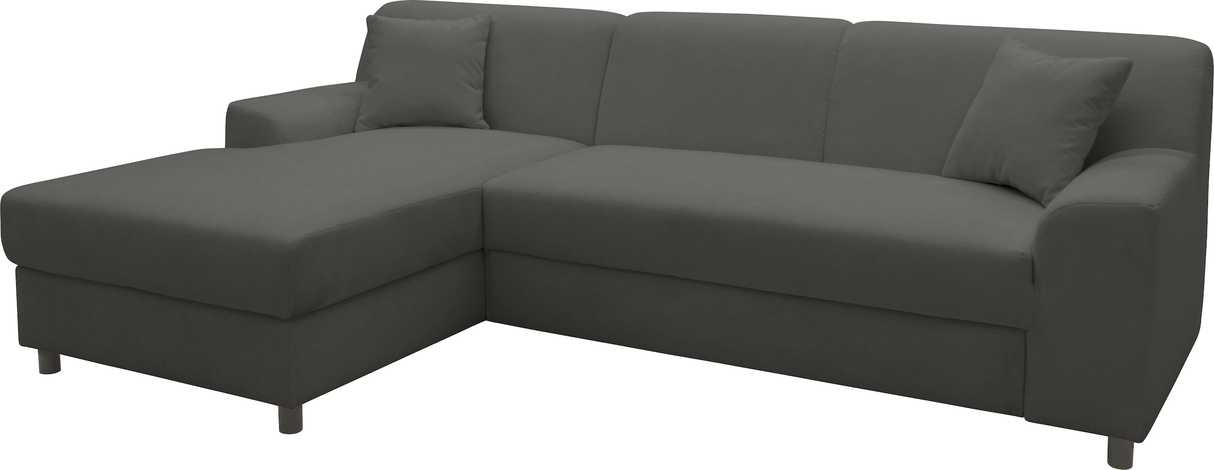 DOMO collection Ecksofa »Turah 2, L-Form, Cord oder Luxus-Microfaser, komfortabler Federkern« B/T/H: 241/146/79 cm, incl. Zierkissen, wahlweise mit Bettfunktion