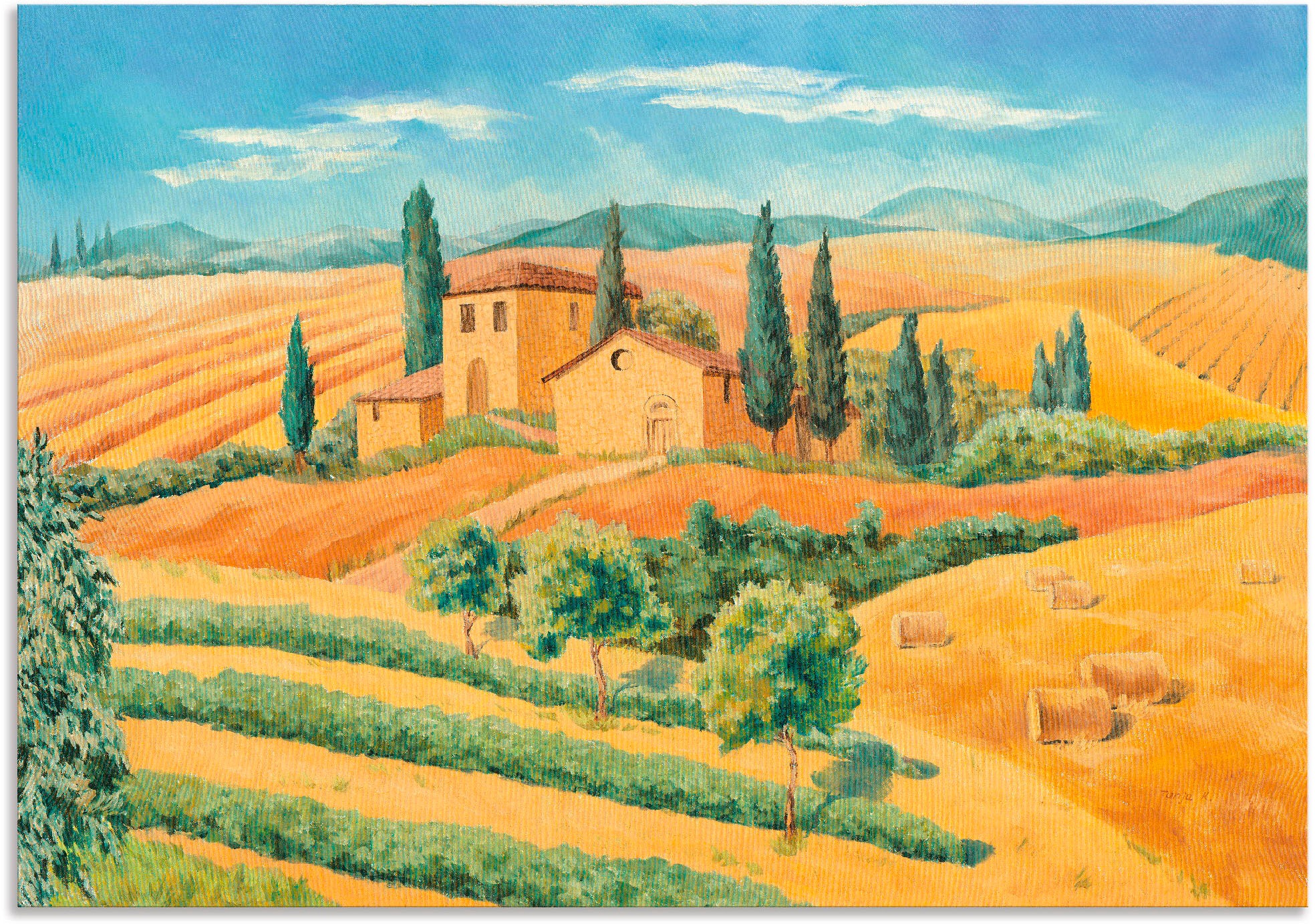 Image of Artland Wandbild »Toskanalandschaft III«, Europa, (1 St.), in vielen Grössen & Produktarten - Alubild / Outdoorbild für den Aussenbereich, Leinwandbild, Poster, Wandaufkleber / Wandtattoo auch für Badezimmer geeignet bei Ackermann Versand Schweiz
