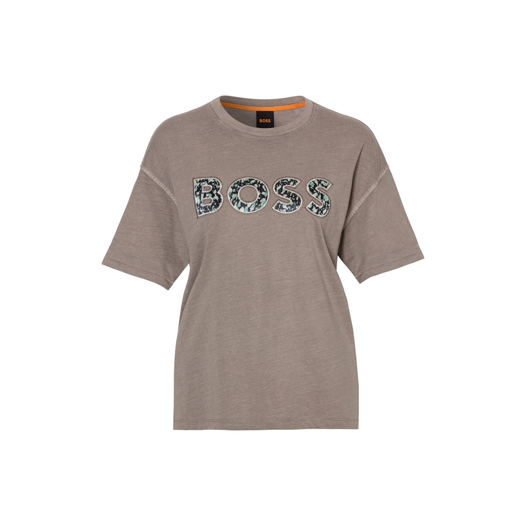 BOSS ORANGE T-Shirt »C_Evina_nevermind«, mit BOSS-Logostickerei