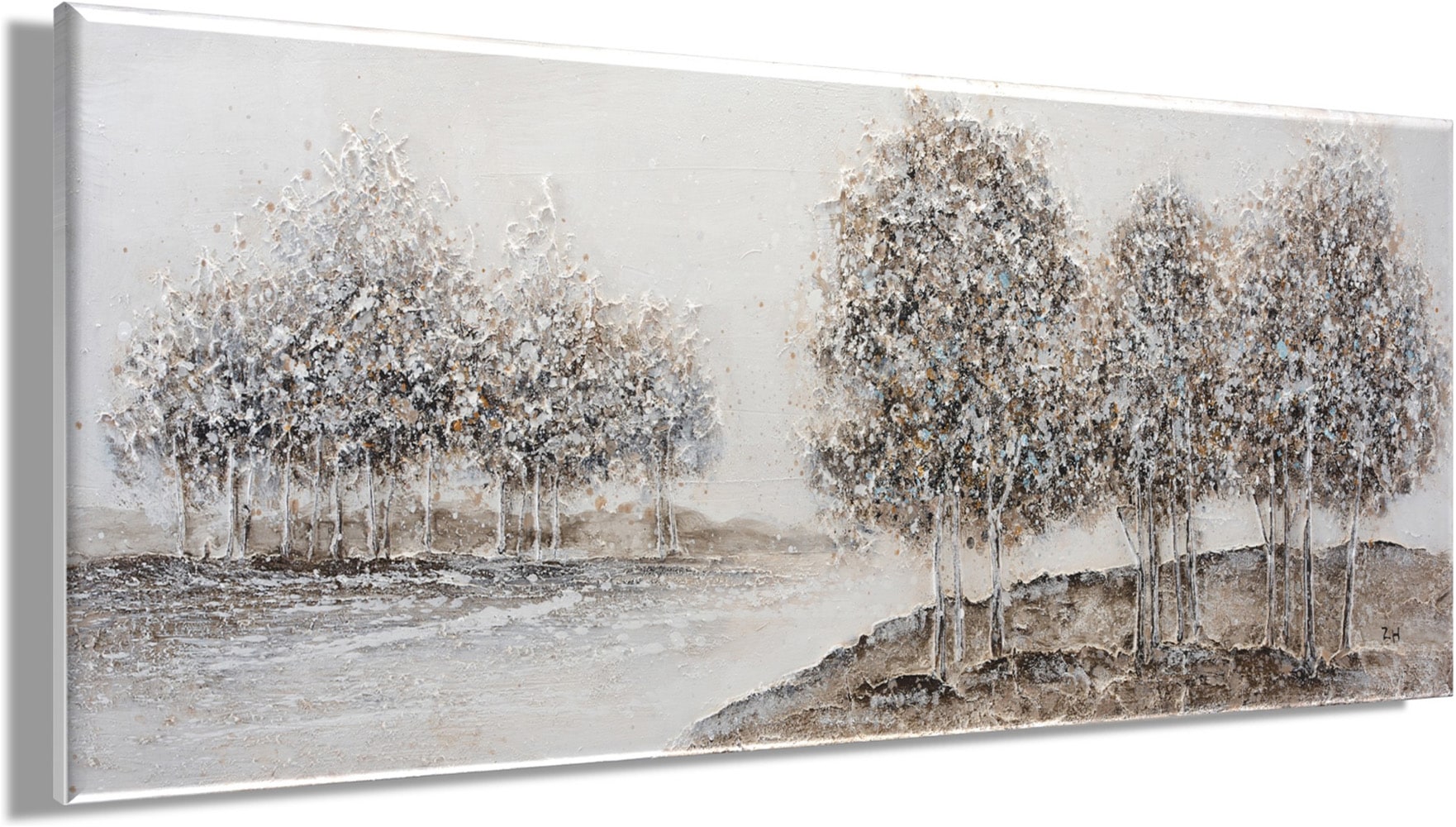 Bönninghoff Ölgemälde »handarbeit BÄUME XXL 60x140 cm – Wandbild Kunst Deko modern« Baumbilder | Bäume | Gemälde | Kunst | Landschaft | Natur 1 Stk. tlg. handgefertigt, jedes Bild ein Unikat