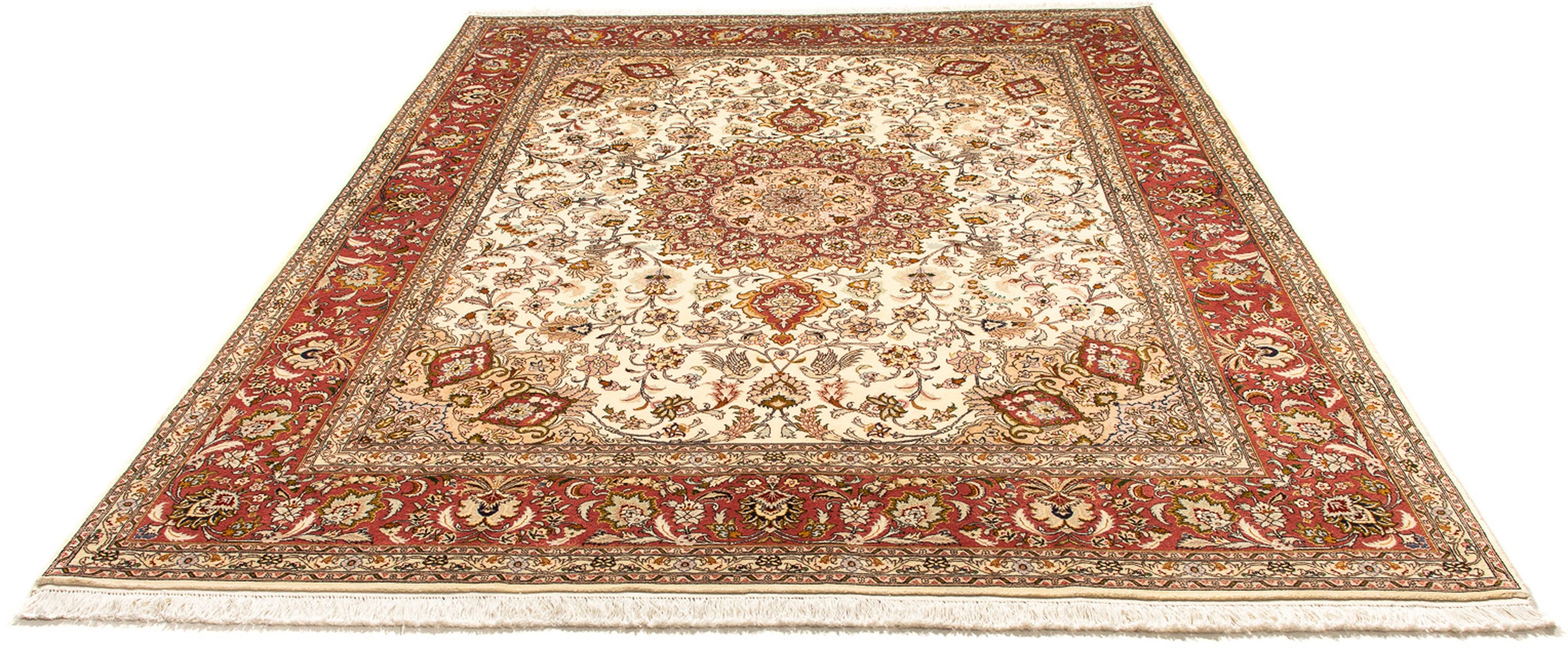 Image of morgenland Orientteppich »Perser - Täbriz - Royal - 250 x 198 cm - beige«, rechteckig, 7 mm Höhe, Wohnzimmer, Handgeknüpft, Einzelstück mit Zertifikat bei Ackermann Versand Schweiz