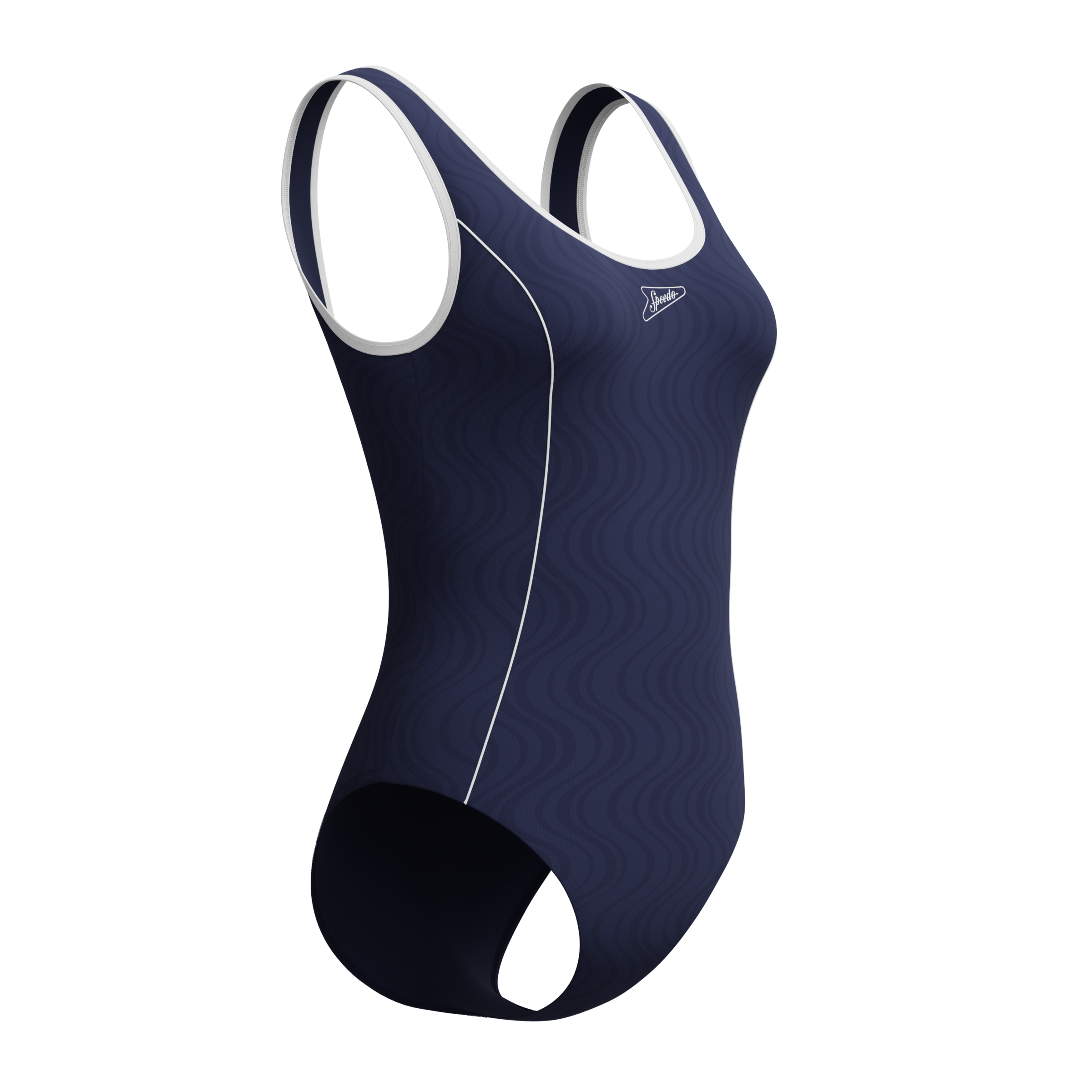Speedo Maillot de bain »TEXTURE BOUND SCOOP 1PC NVY/WHT«
