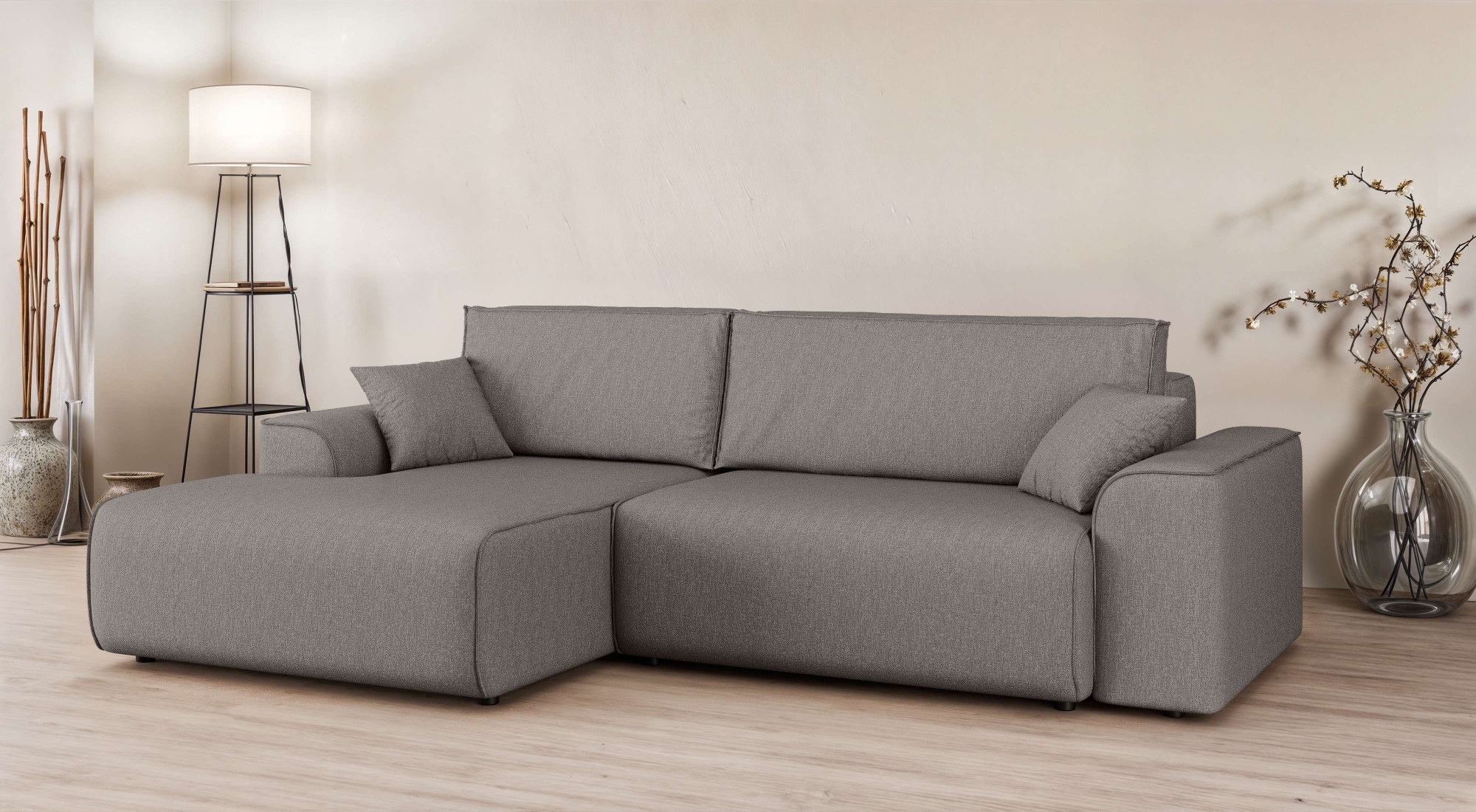 Image of Home affaire Ecksofa "Santenay mit Bettfunktion und Bettkasten, Masse: B/T/H 266/164/90 cm" L-Form mit Wellenfederung, Schlaffläche: 140x213 cm, auch in Cord