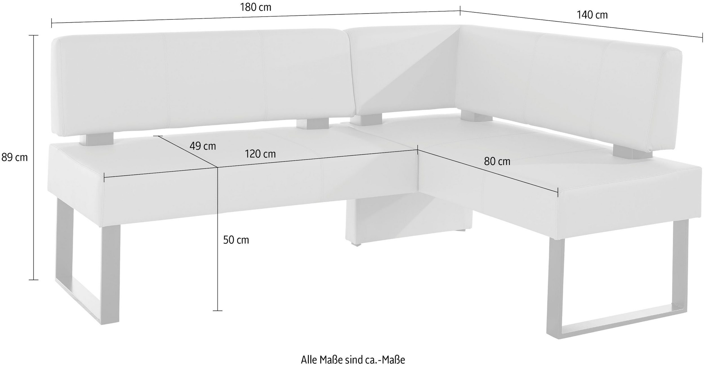Home affaire Eckbank »Oliver mit Metallgestell, Küchenbank« verschiedene Bezüge Cord Esszimmerbank OTTOs Choice
