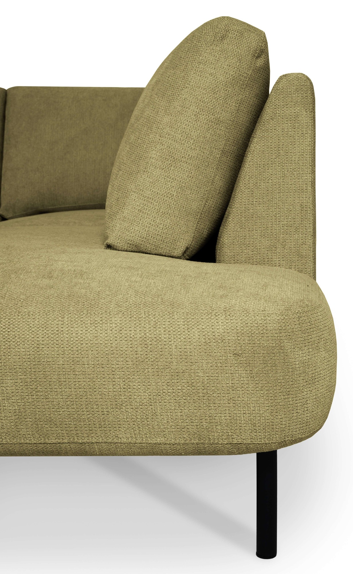 Places of Style Wohnlandschaft »Cesola«, in weichem Chenille-Stoff, Breite 327 cm, mit schwarzen Metallfüssen