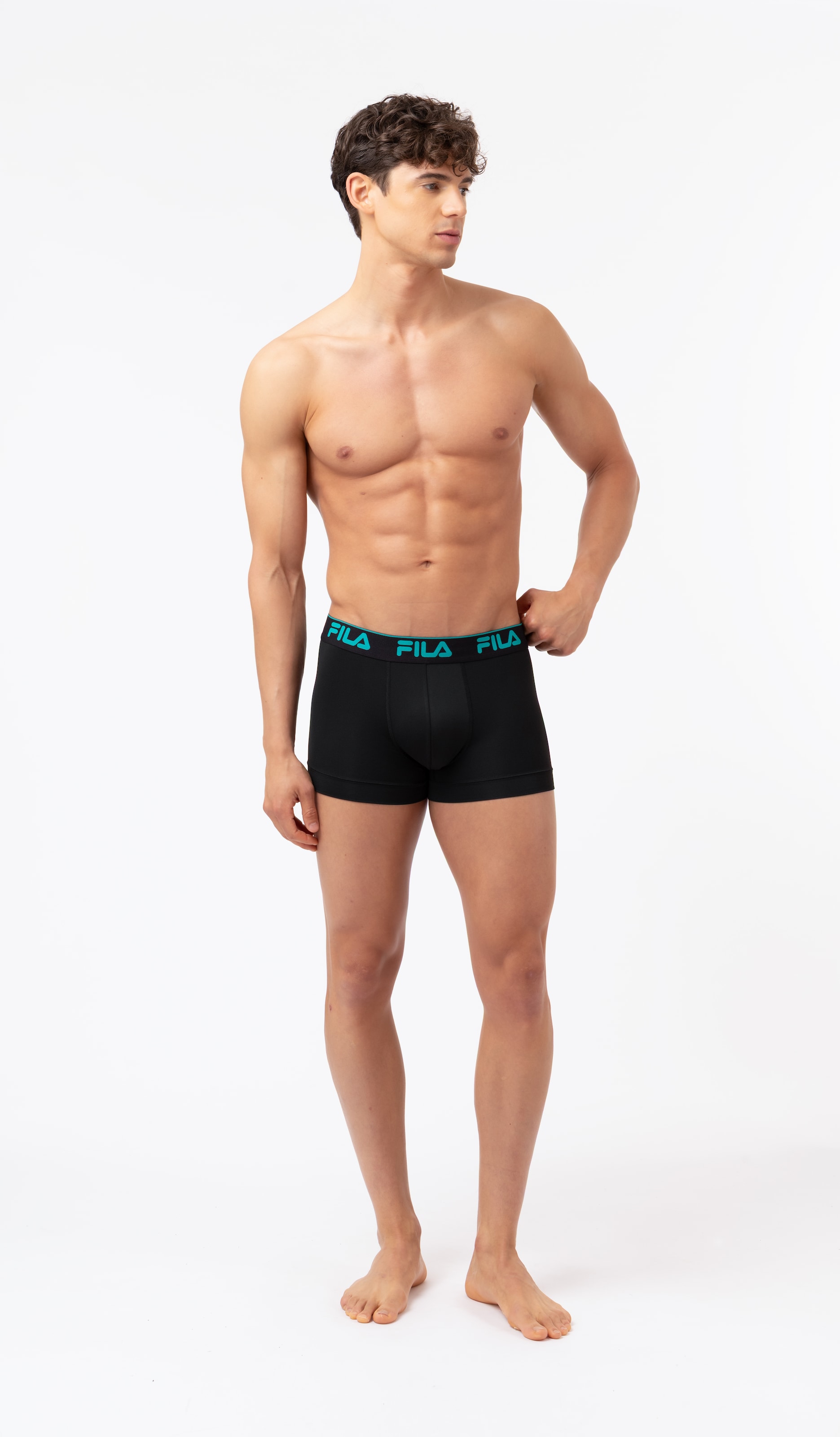 Fila Boxer 4er Pack,  ohne Eingriff, mit farbigem Logobund, Multipack