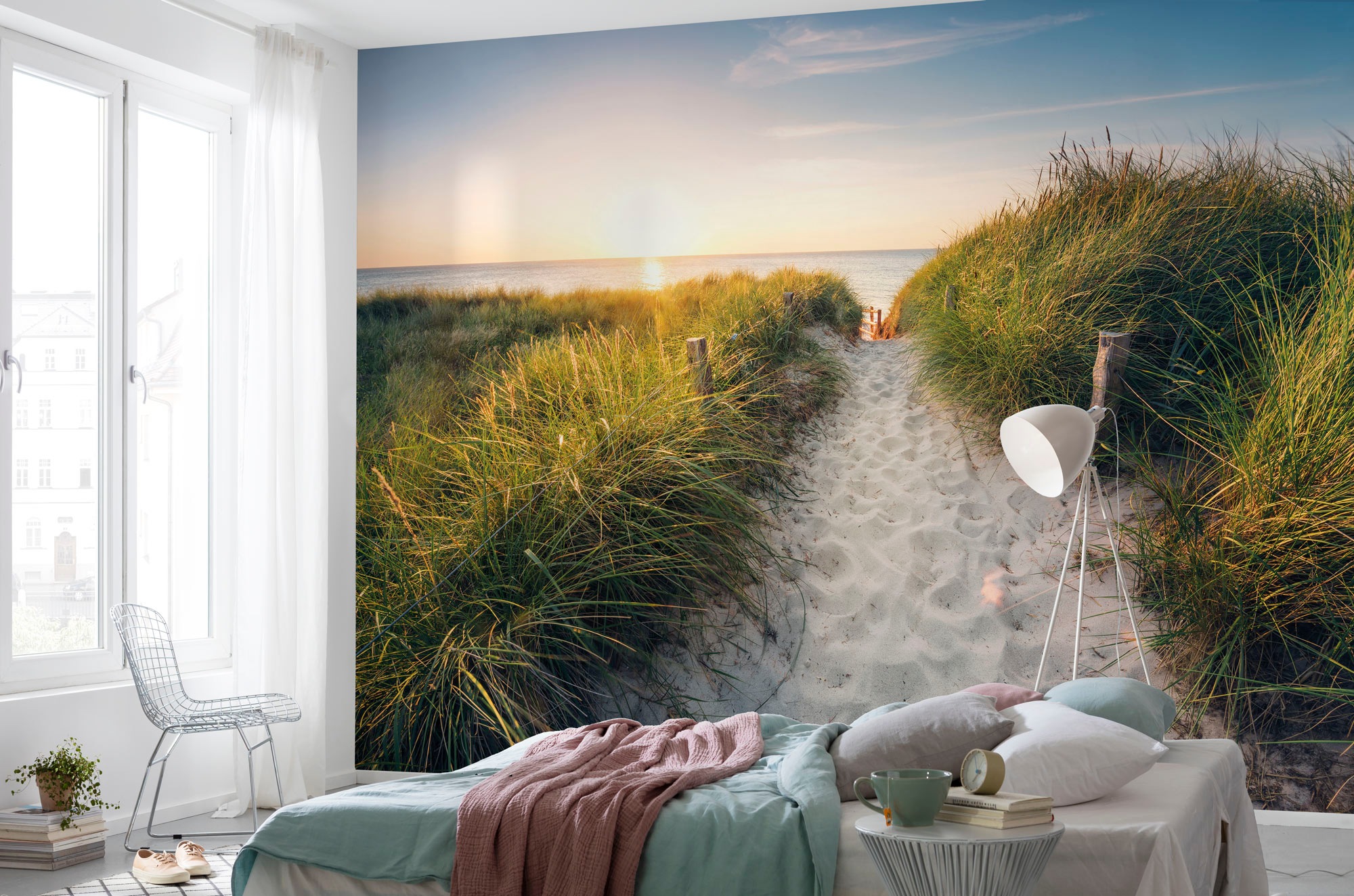 Komar Fototapete »Vlies - Way to the Beach - Grösse 368 x 248 cm«, bedruckt, Wohnzimmer, Schlafzimmer