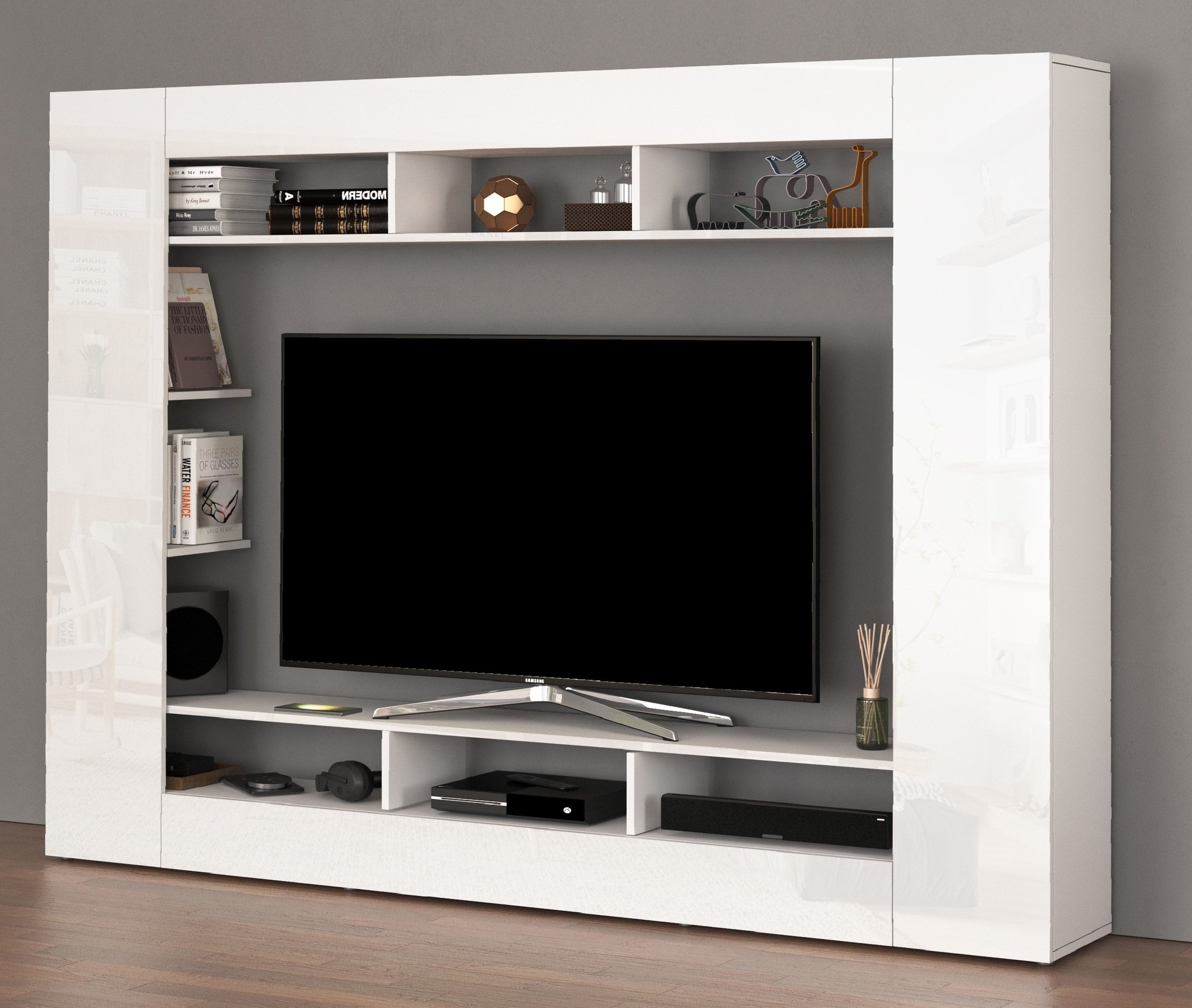 Image of GOODproduct Wohnwand "SPEED, TV-Wand, Hochglanz lackiert,ideal für TV-Geräte bis zu 65 Zoll" 1 Stk. tlg.