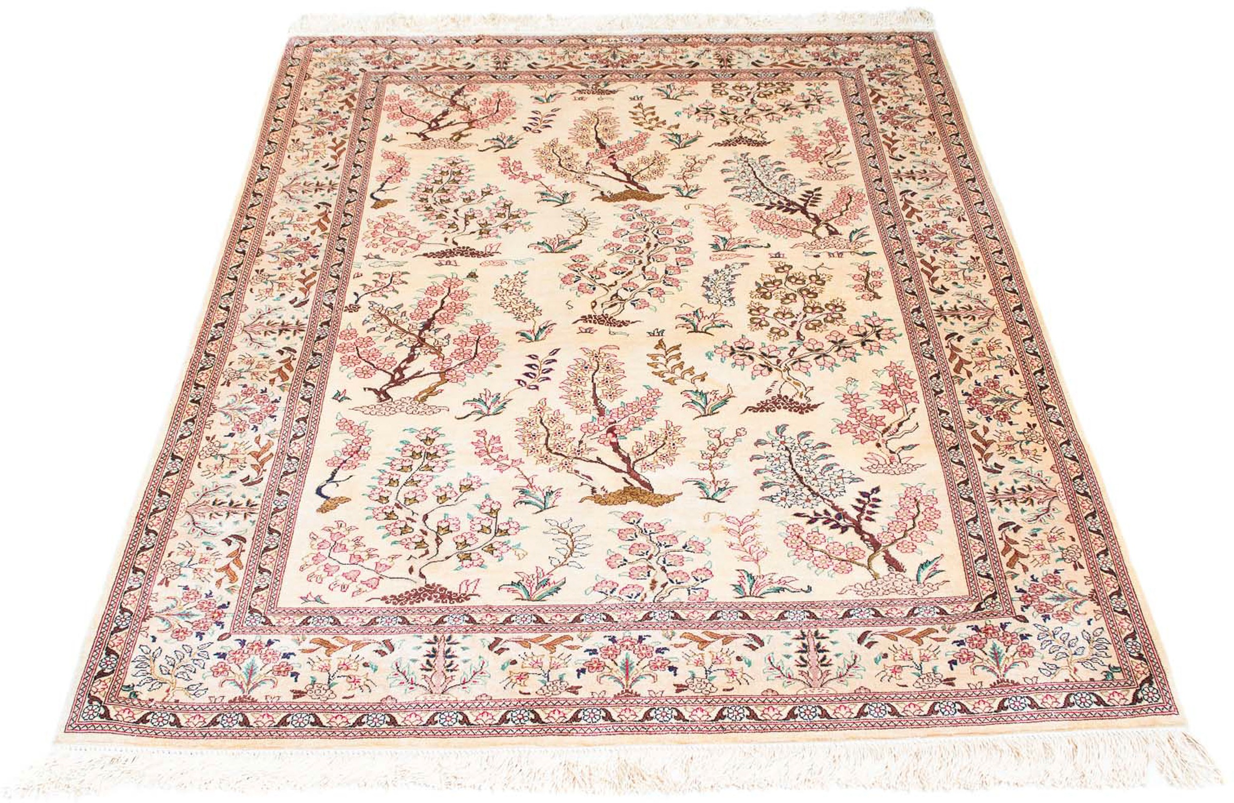 Image of morgenland Orientteppich »Perser - Ghom - 146 x 104 cm - beige«, rechteckig, 10 mm Höhe, Wohnzimmer, Handgeknüpft, Einzelstück mit Zertifikat bei Ackermann Versand Schweiz