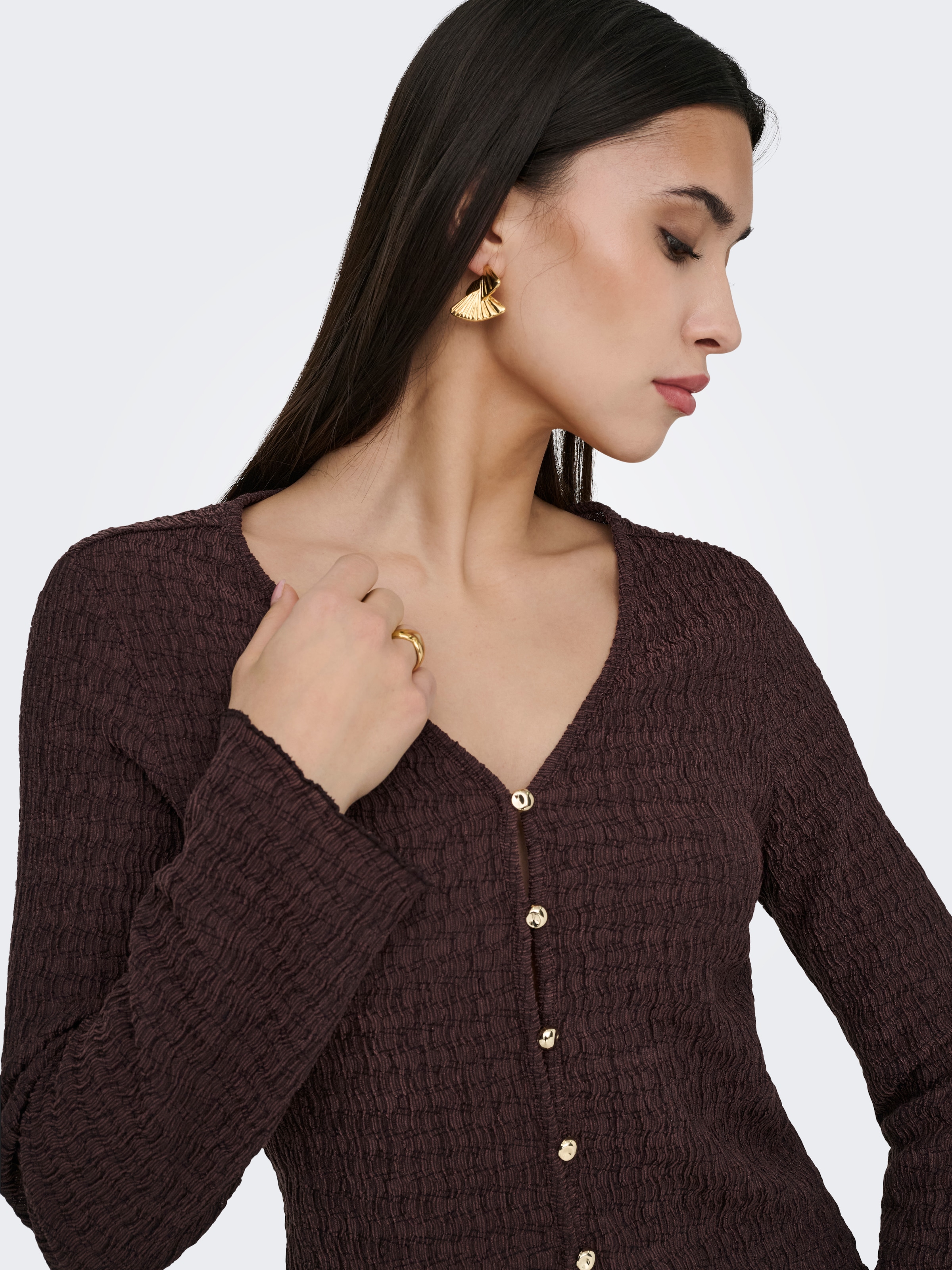 ONLY Veste en tricot »ONLILSE L/S CARIDGAN STRUC JRS« Kunstfaser, V-Ausschnitt