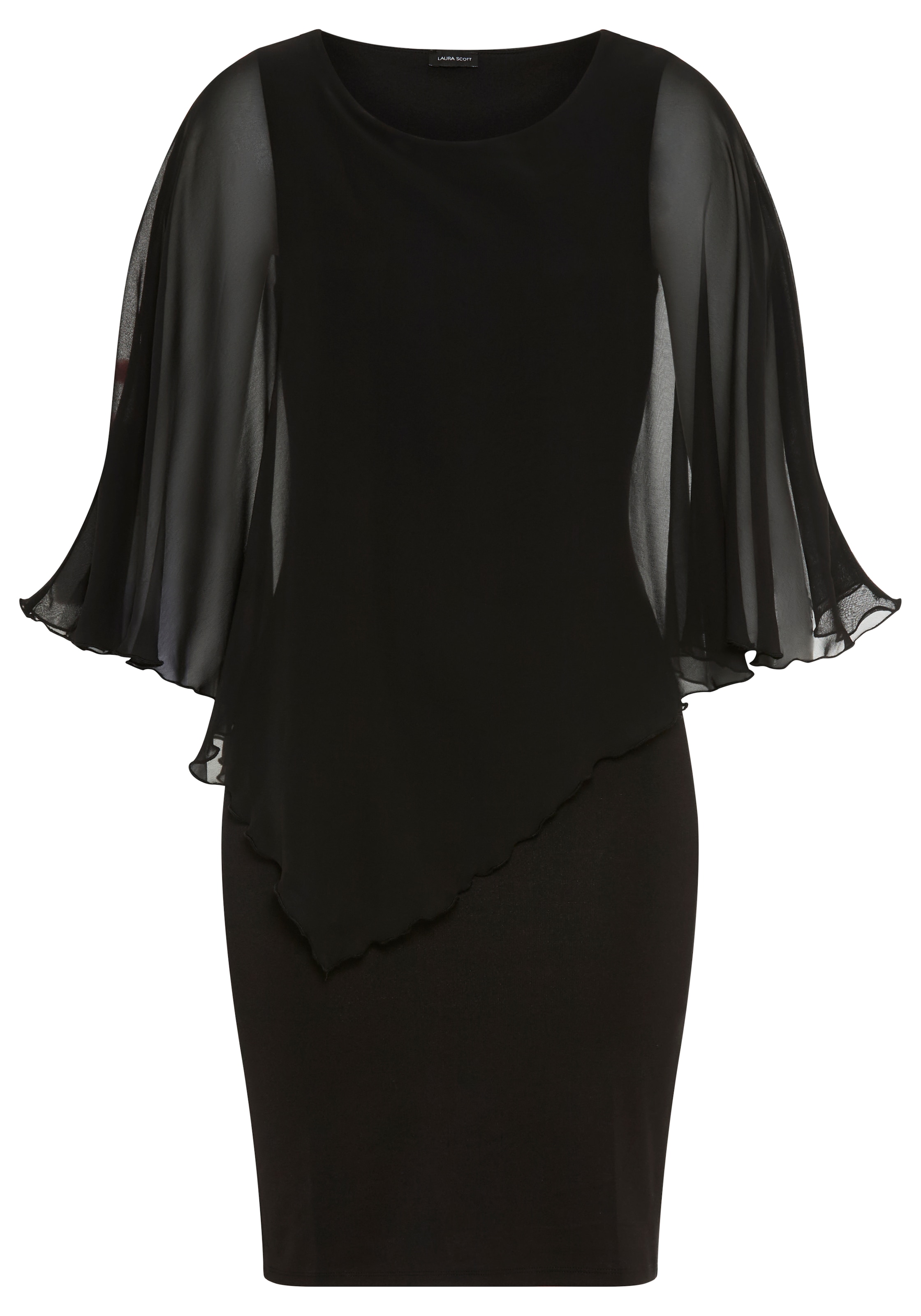 Laura Scott Robe de soirée »mit Chiffon« en aspect uni, en mélange de matériaux avec nervure Milano