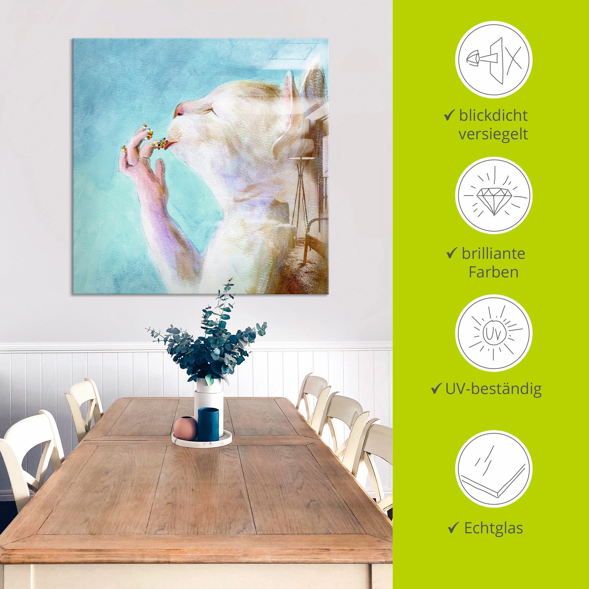 Artland Tableau en verre »Naschkatze« 1 cuis tlg. in verschiedenen Grössen