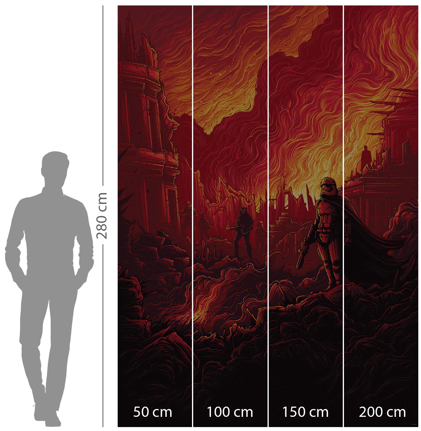 Komar Vliestapete »Digitaldruck Vlies - Star Wars First Order Purge - Grösse 200 x 280 cm«, bedruckt, Kinderzimmer