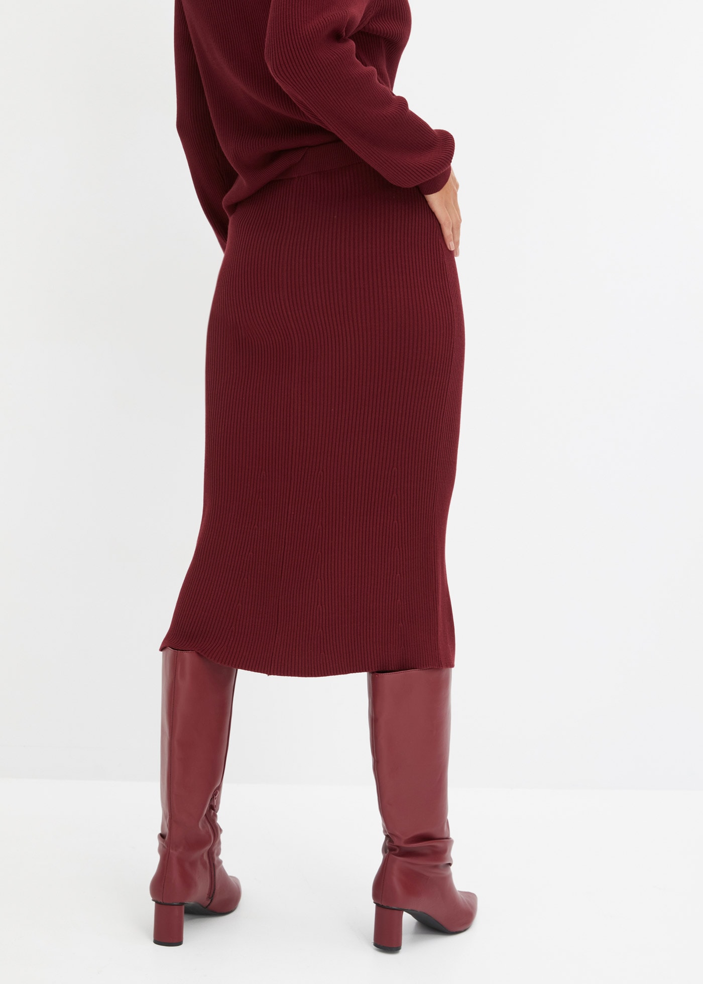 bonprix Jupe en tricot 3/4-Länge, mit Viskose