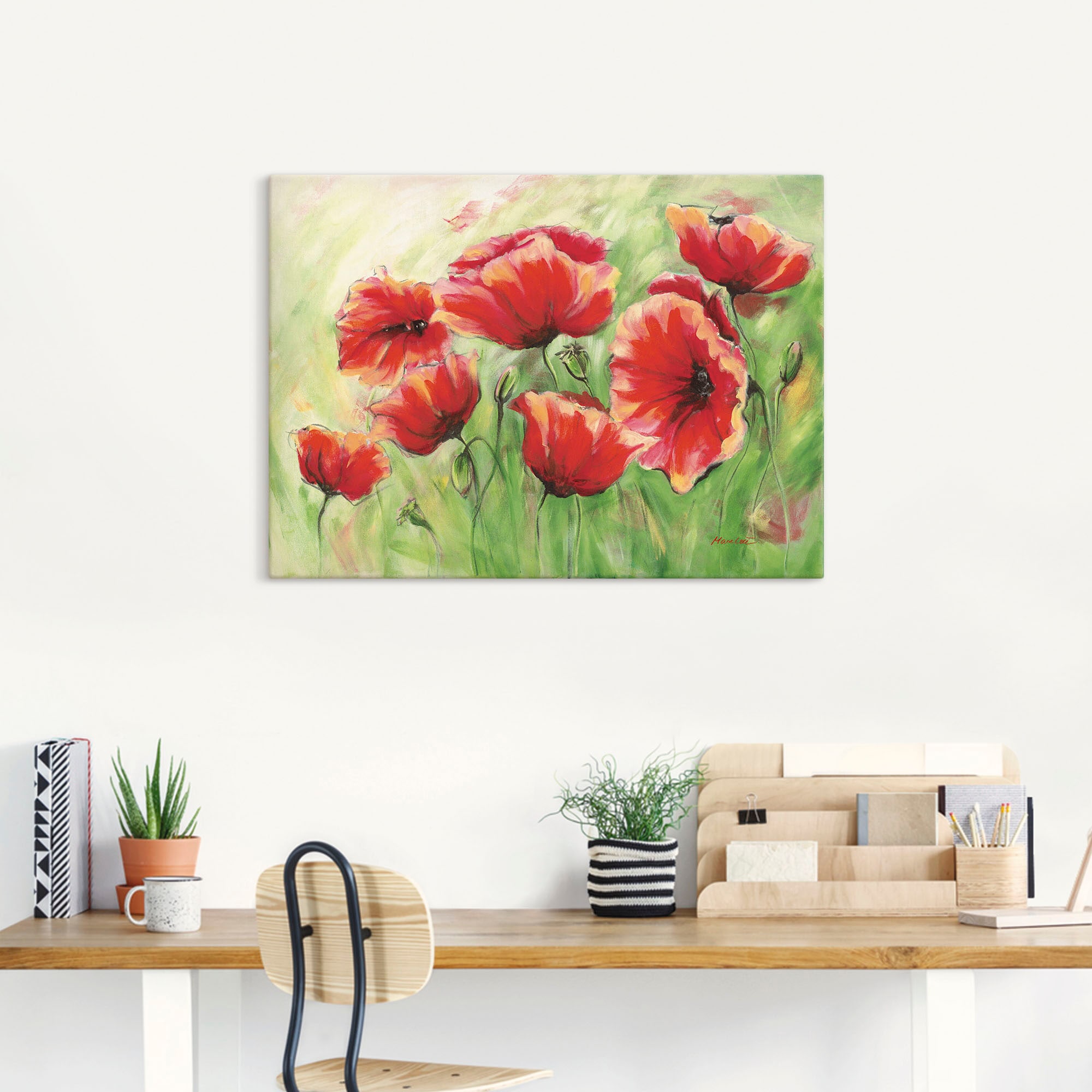 Artland Wandbild »Rote Mohnblumen II«, Blumen, (1 St.), als Leinwandbild, Poster in verschied. Grössen