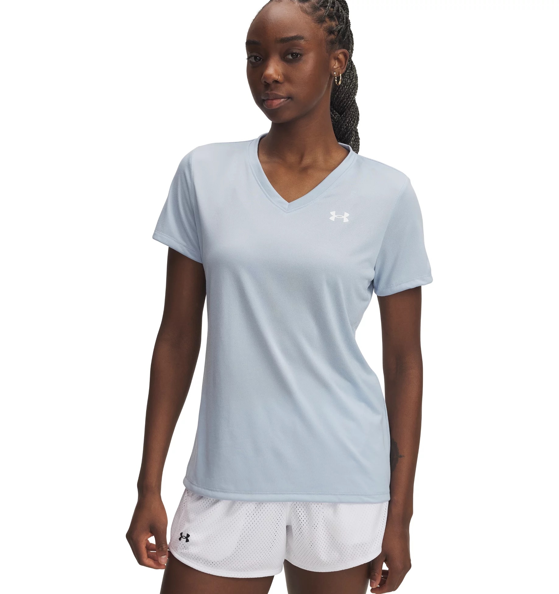 Image of Under Armour Trainingsshirt "TECH SSV- SOLID" normale Schnittform, gerader Rumpfabschluss, V-Ausschnitt
