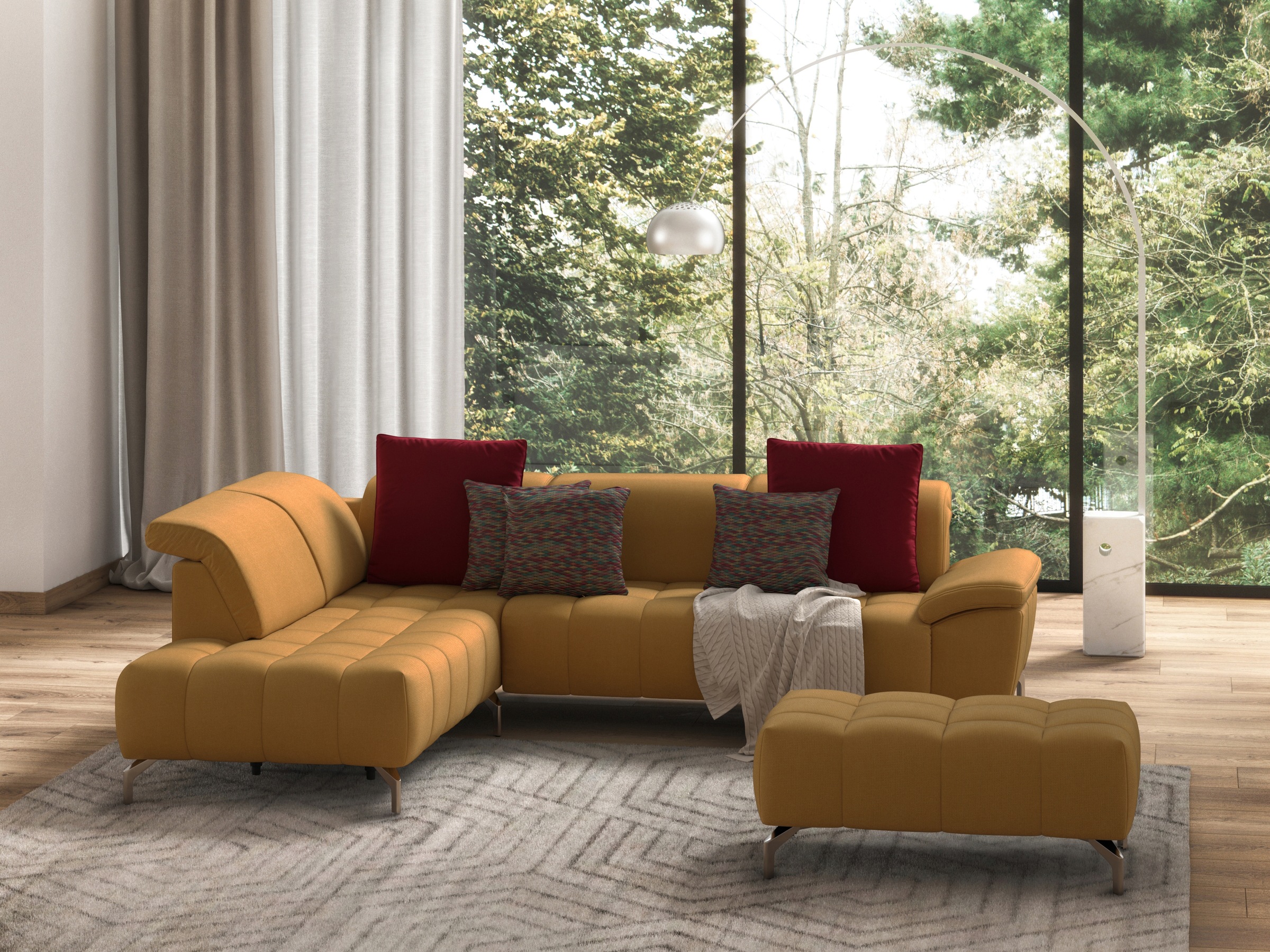 sit&more Ecksofa »Cool L-Form«, wahlweise mit Kopfteilverstellung und Vorziehsitz, motorisch
