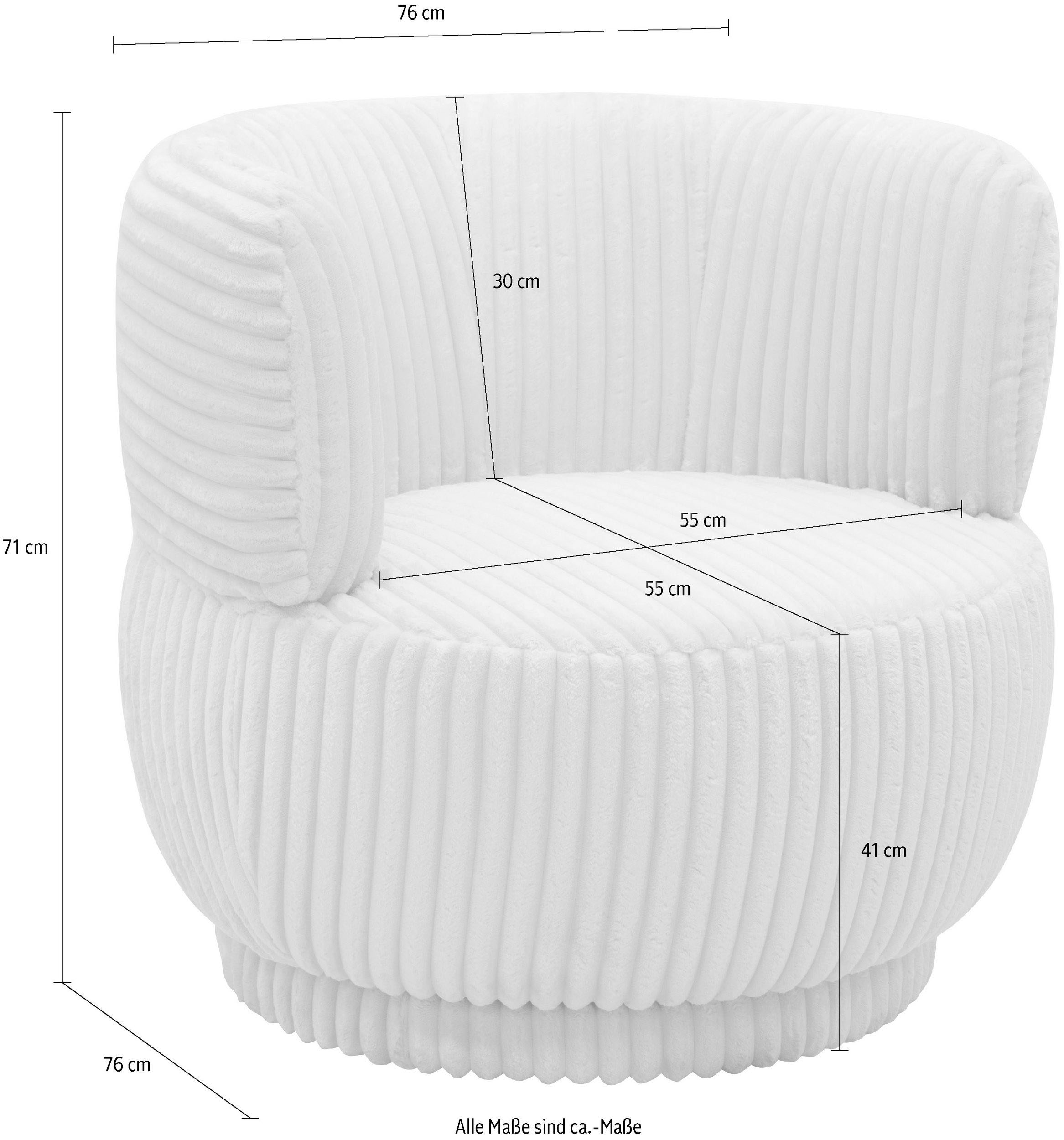 DOMO collection Fauteuil »Bruges, Loungesessel mit Drehfunktion«