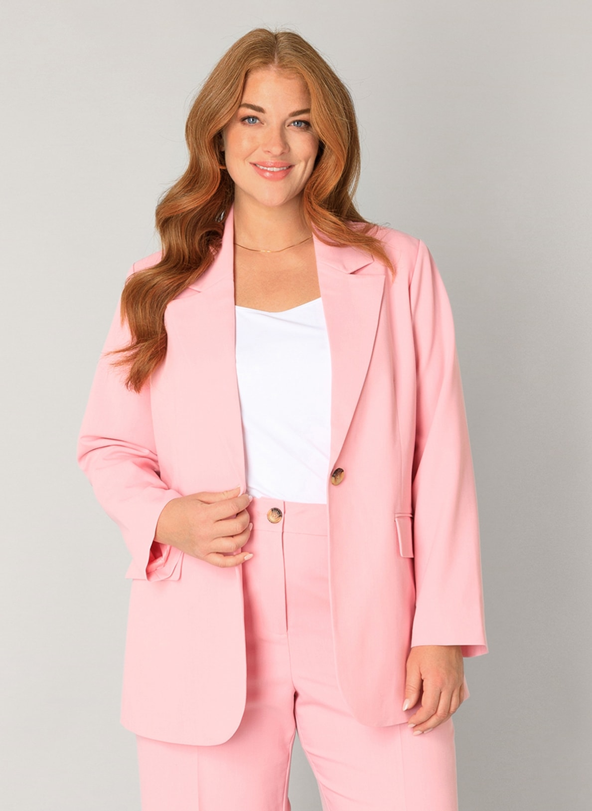 Image of Base Level Curvy Jackenblazer "Yelena" mit grossen Knopf