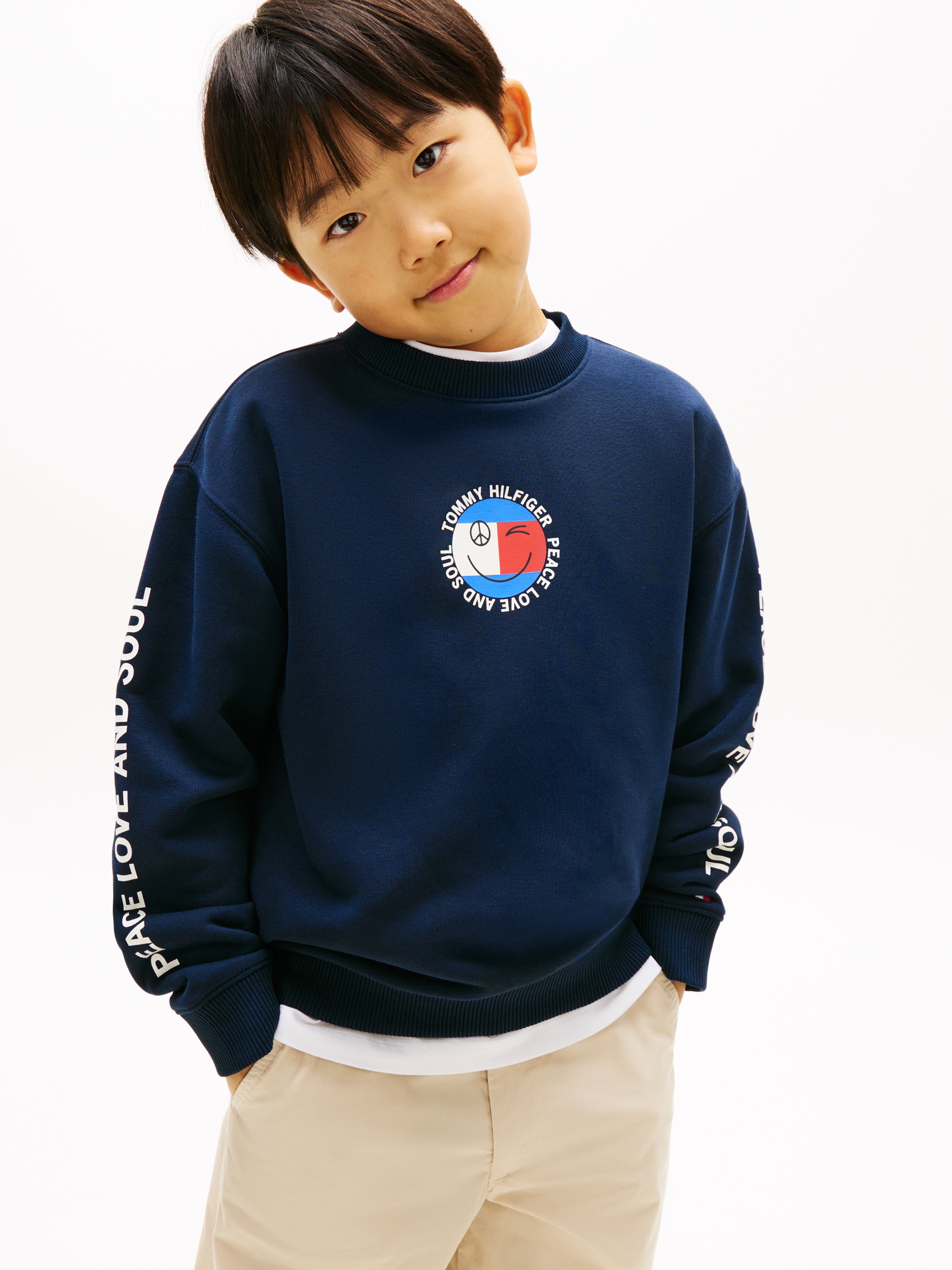 Image of Tommy Hilfiger Sweatshirt "FUN FLAG GRAPHIC SWEATSHIRT", Kinder bis 16 Jahre, Druck, Rundhals