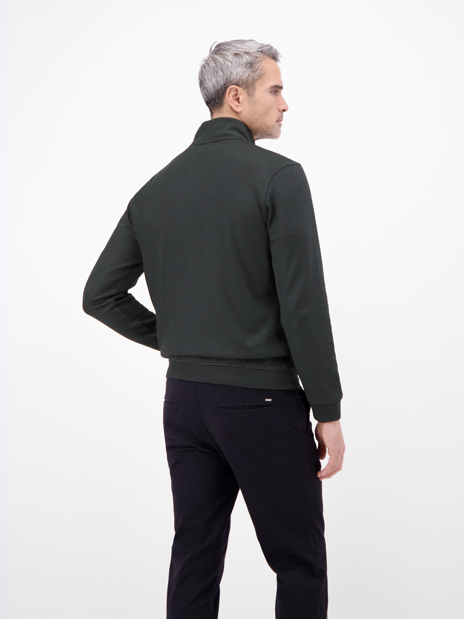 LERROS Veste sweat »Sweatjacke aus Baumwollmischgewebe« veste en mélange de coton avec fermeture éclair, col montant et poches latérales
