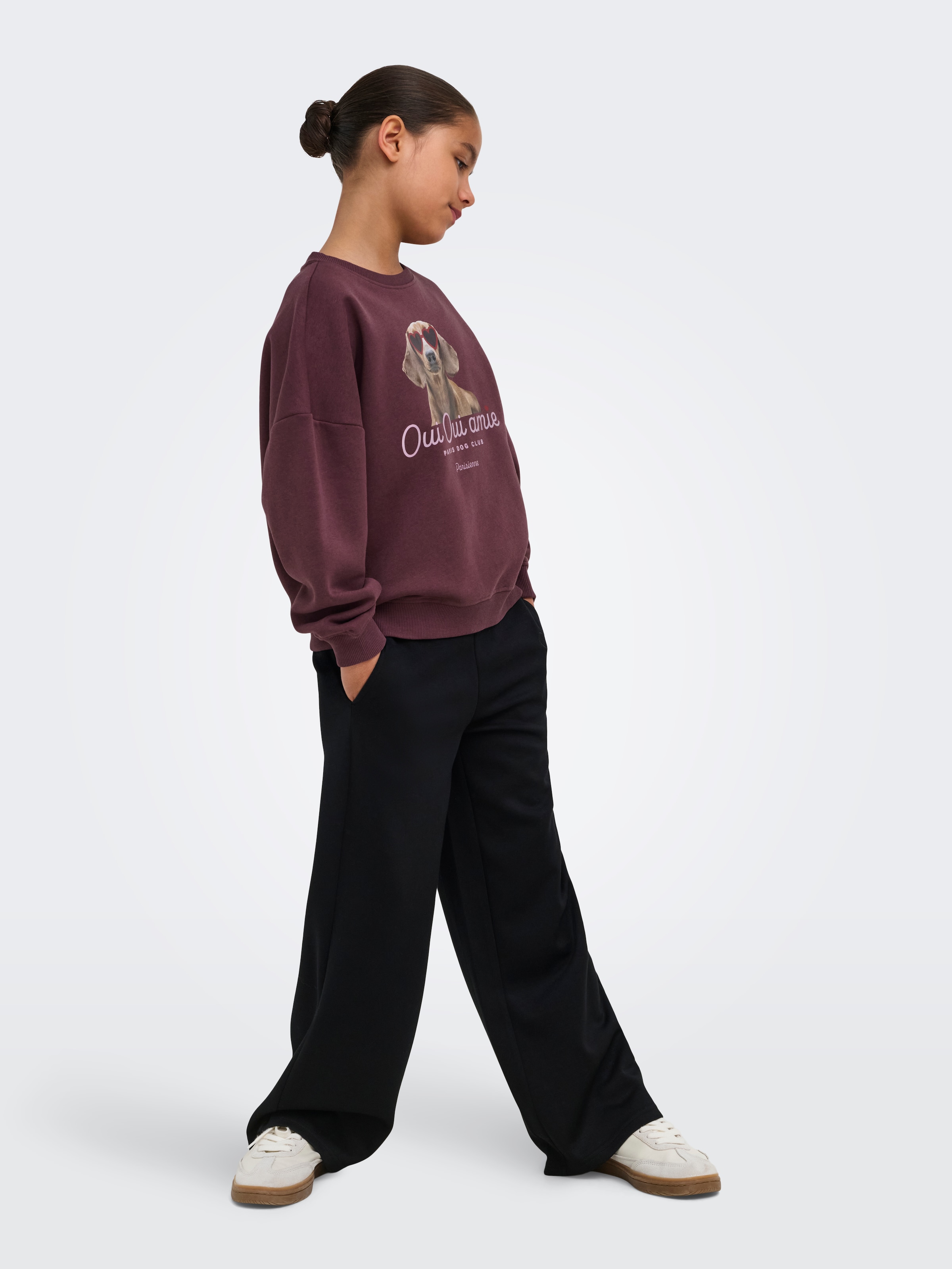 KIDS ONLY Sweat-shirt »KOGBILA L/S OVZ PRINT O-NECK SWT NOOS«, mélange de coton, oversize
