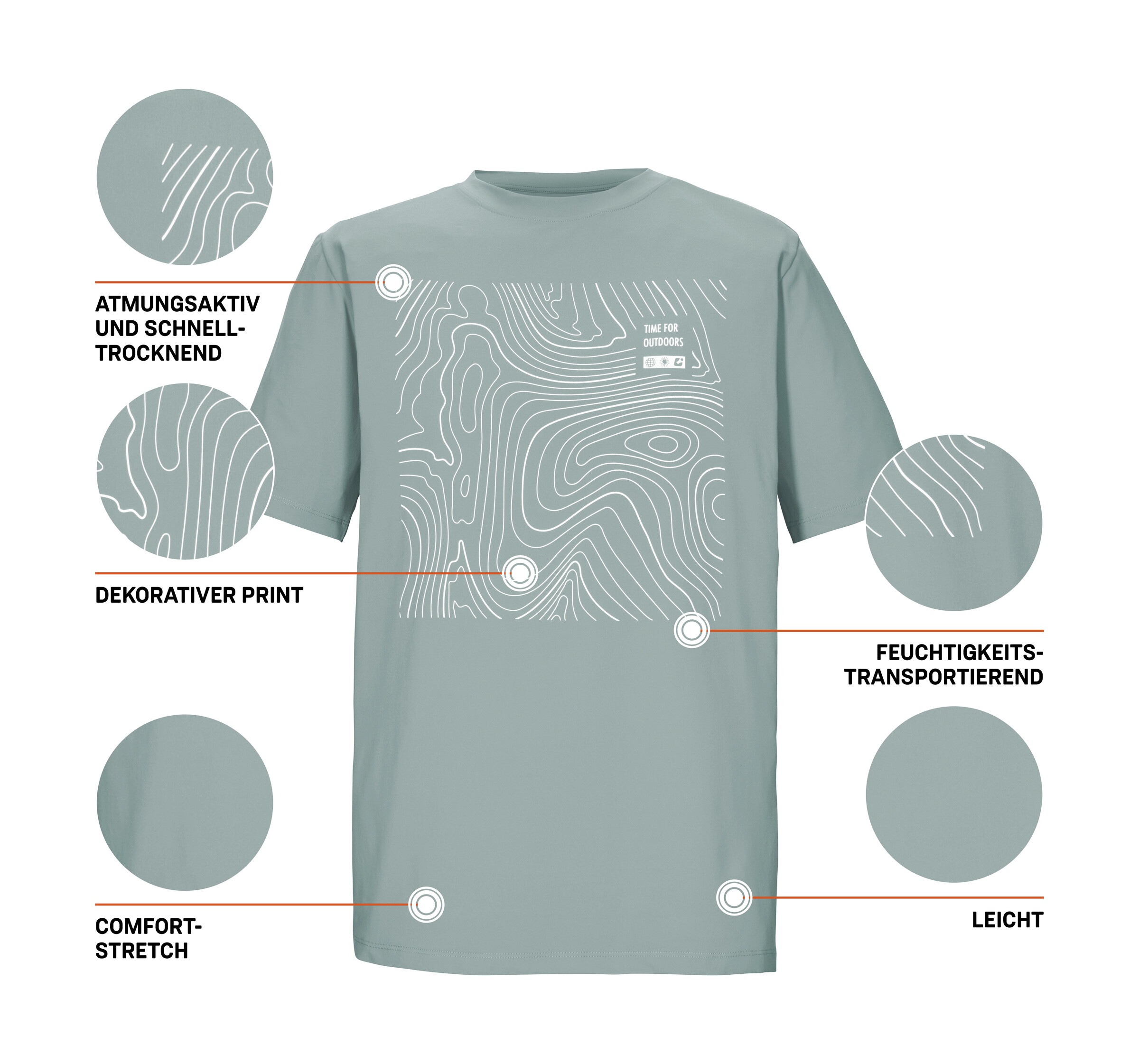 Killtec T-shirt »KOS 187 MN TSHRT« t-shirt homme léger, respirant avec stretch et imprimé