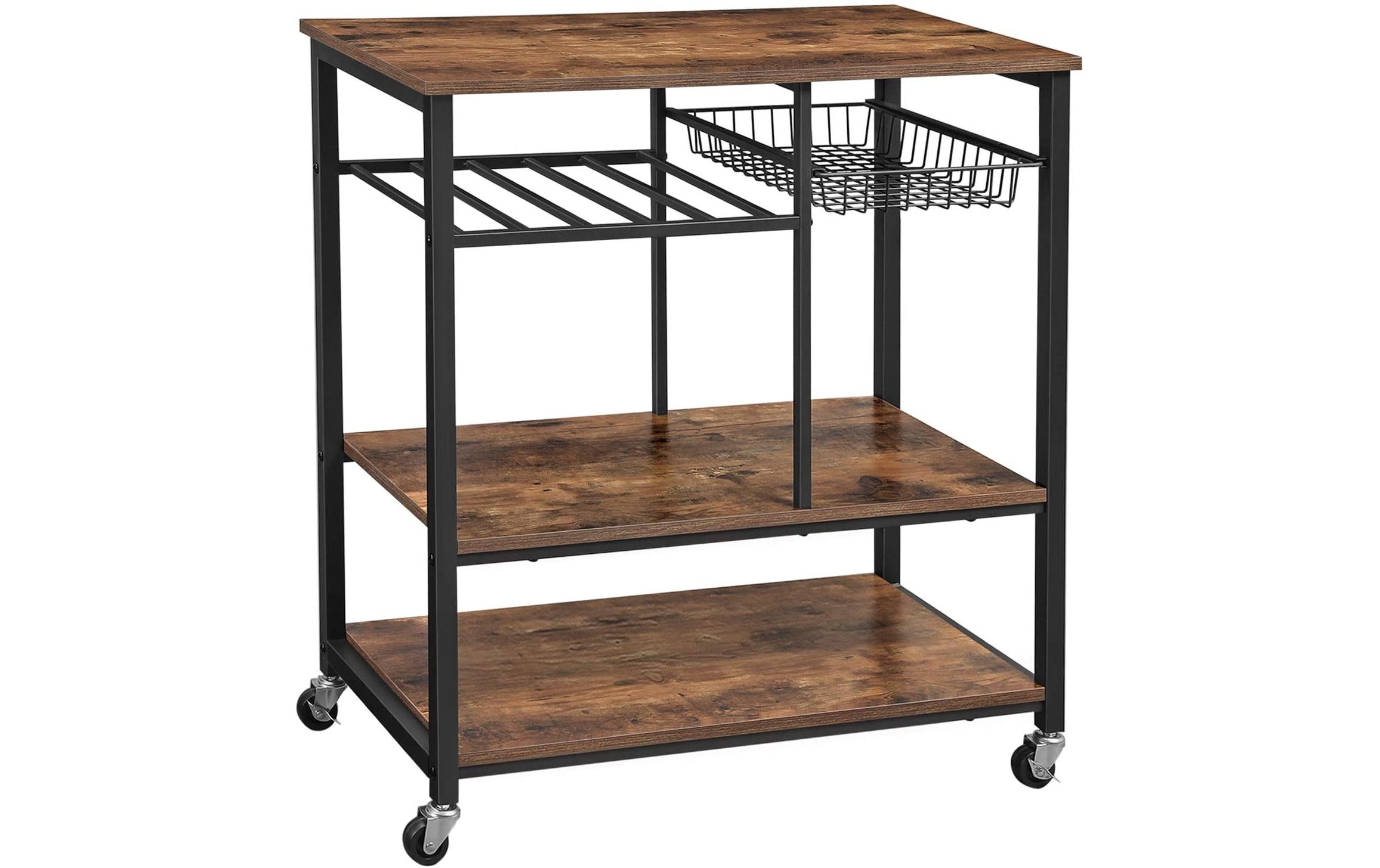Image of VASAGLE Küchenregal »auf Rollen, 86.5 x 80 cm, Holz / Metall« bei Ackermann Versand Schweiz