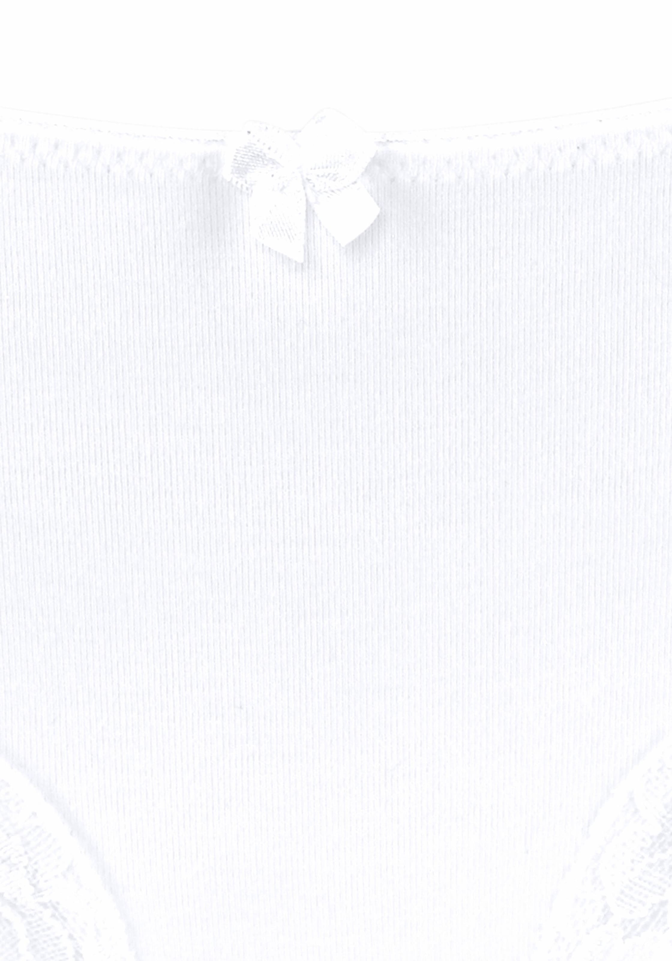 LASCANA Slip, (3er-Pack), aus elastischer Baumwolle mit zarter Spitze