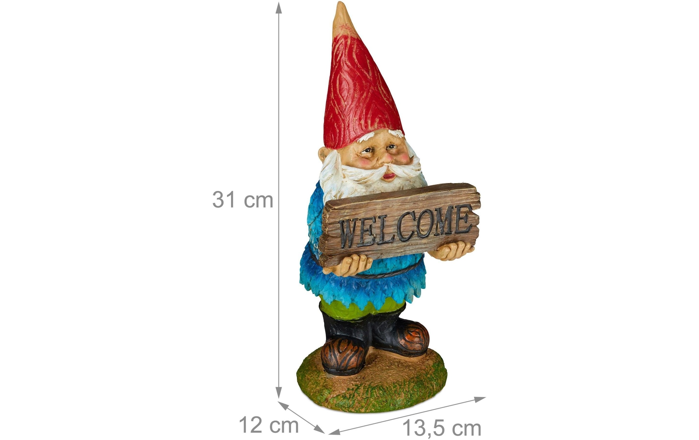 relaxdays Dekofigur »Gartenzwerg Welcome«