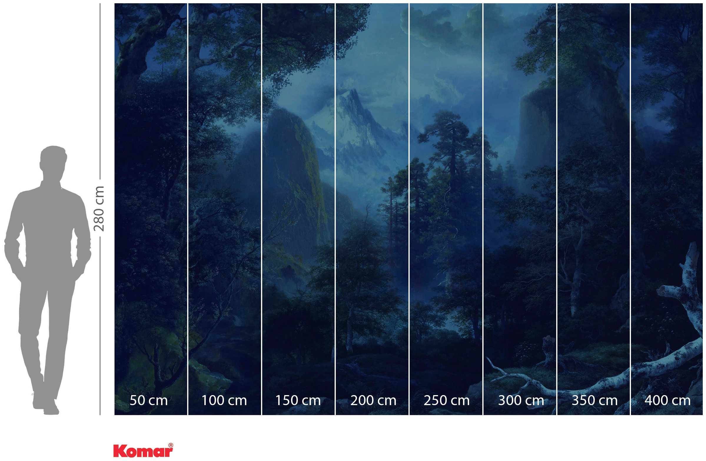 Komar Vliestapete »Digitaldruck Vlies -  Midnight - Grösse 400 x 280 cm« bedruckt glatt Wohnzimmer, Schlafzimmer