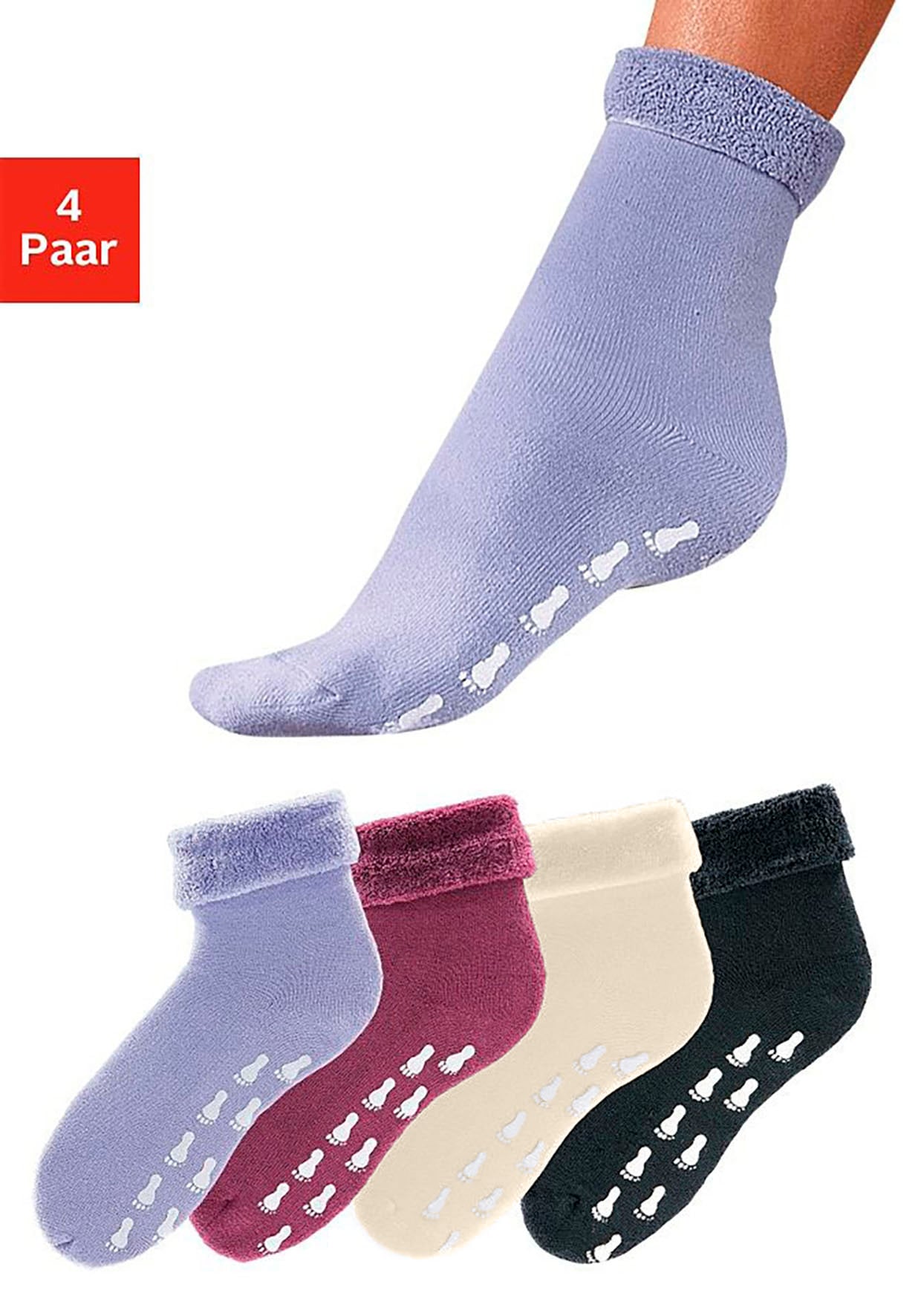 Paar), ABS-Socken, in und 4 auf (Set, Vollfrottee versandkostenfrei Antirutschsohle Go mit