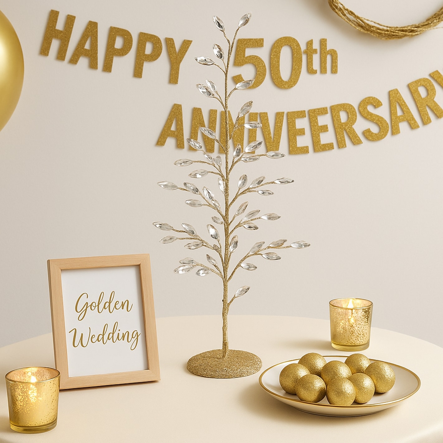 I.GE.A. Kunstbaum »Dekobaum mit Acryl-Steinchen« und Glimmer Weihnachtsbaum Christbaum Weihnachtsdeko