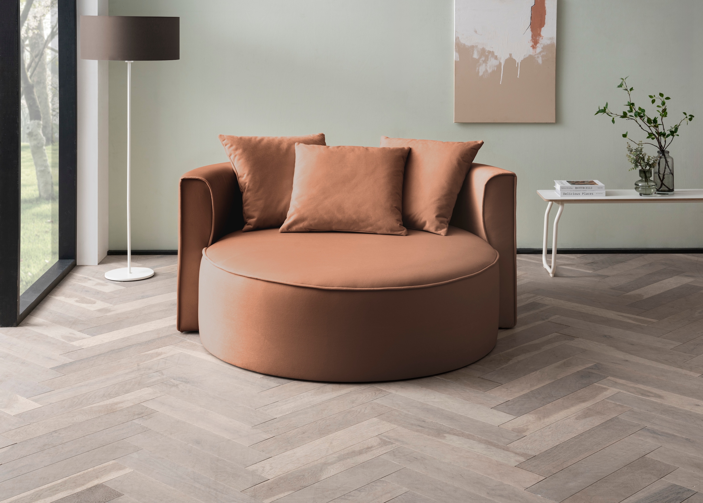 LeGer Home by Lena Gercke XXL-Sessel »Isalie, Lesesessel, Loveseat, inklusive Zierkissen«, extra grosse Sitzfläche, optional mit Hocker, moderne Farben