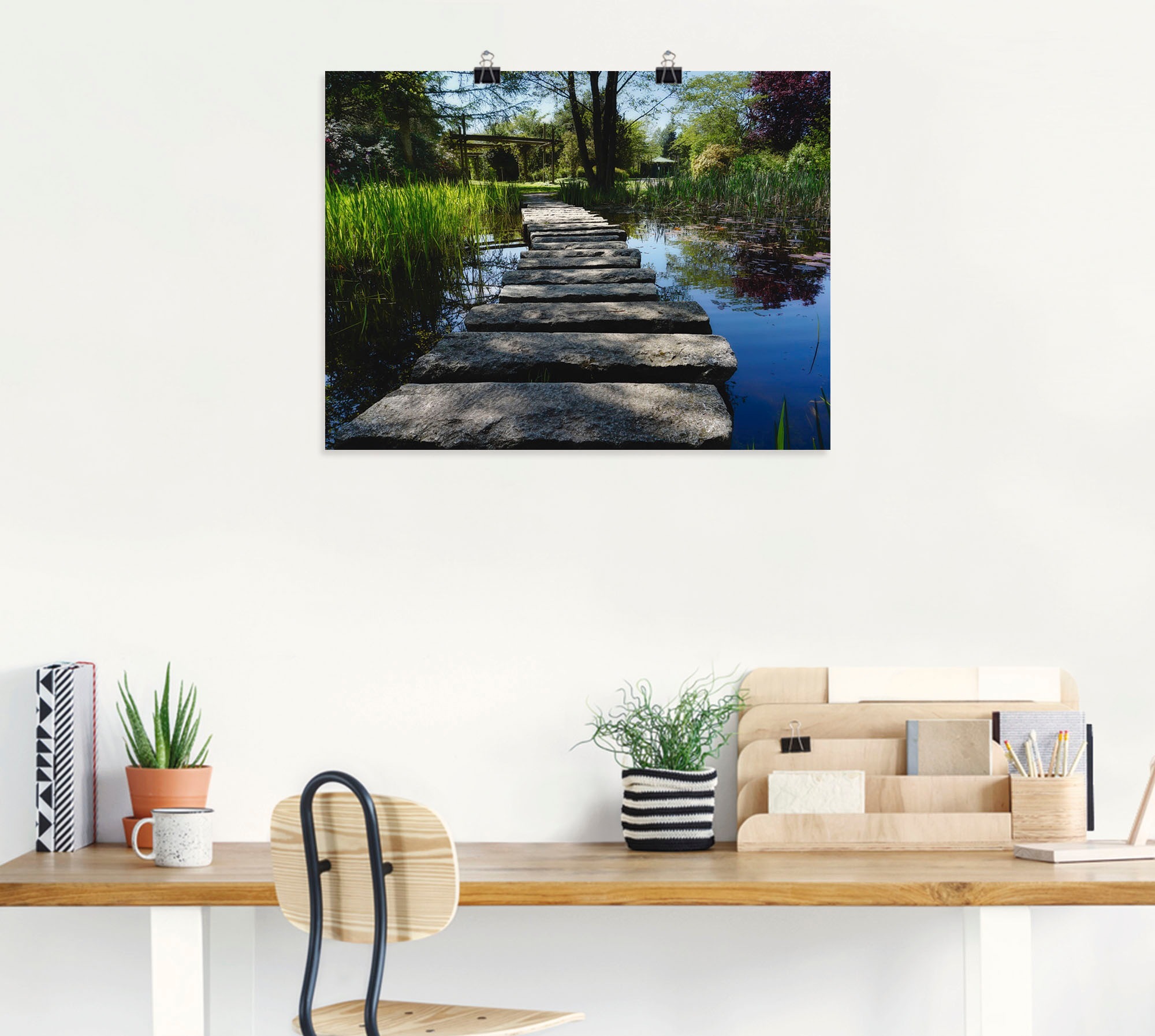 Artland Wandbild »Weg am Teich«, Gewässer, (1 St.), als Leinwandbild, Poster, Wandaufkleber in verschied. Grössen