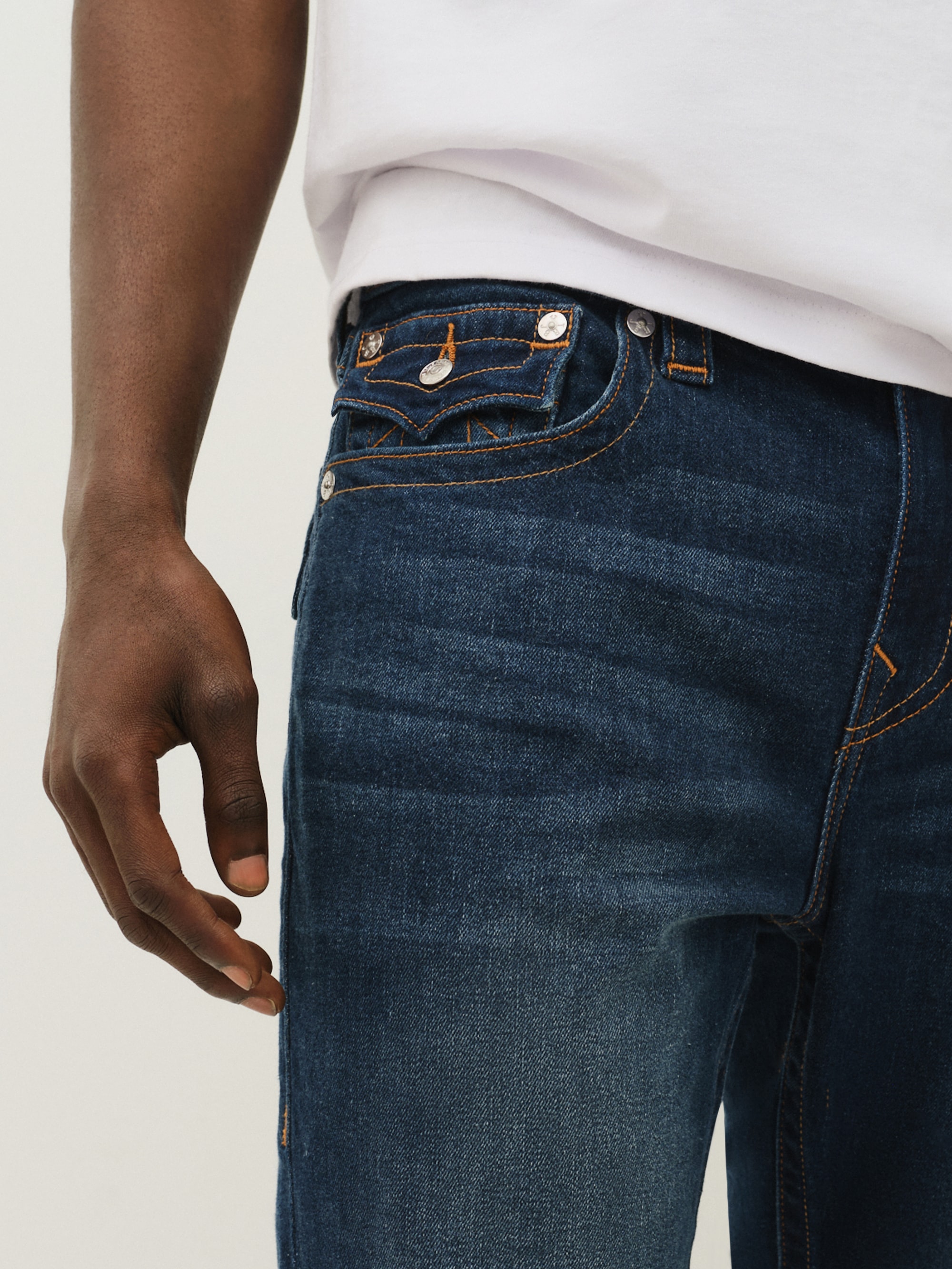 True Religion Jeans droit »RICKY SN FLAP« mélange coton, coupe droite