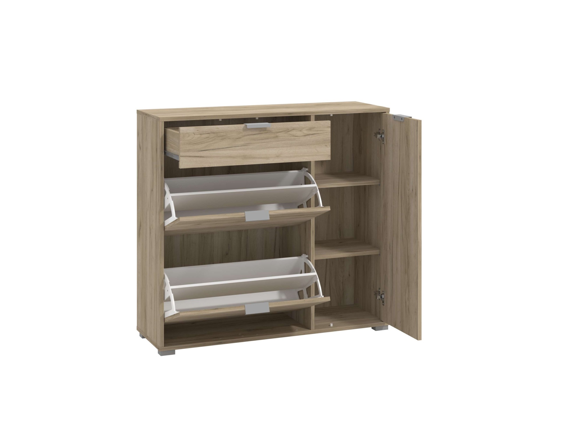 INOSIGN Schuhschrank »Arco 2, Schuhkommode, Schuhregal, Breite 102 cm«, 2 Klappen mit Doppelschuhtrommeln, mit Schublade, in modernen Farben