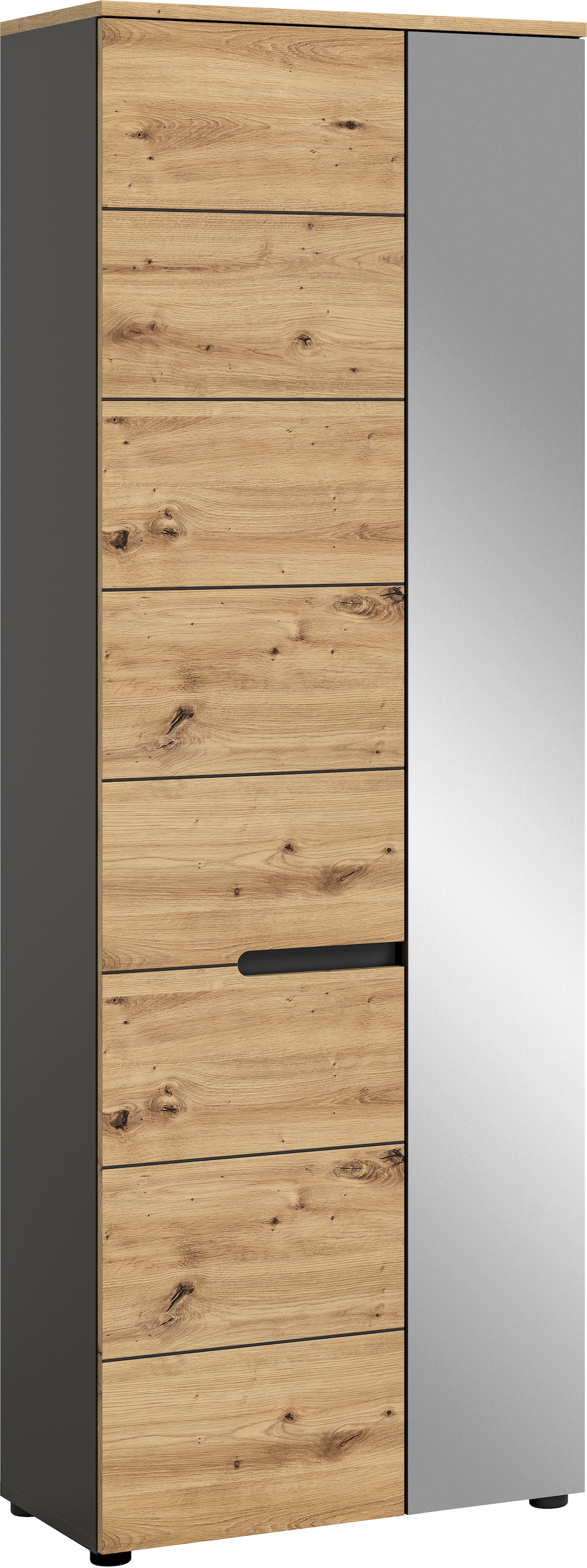 Image of Home affaire Garderobenschrank "REHAT, TOPSELLER, Höhe 190cm, 2 Türen, 6 Fächer, 1 Kleiderstange" in verschiedenen Farben erhältlich, 1 Stk. tlg. Garderobe, Flurschrank, Dielenschrank, Kleiderschrank, Garderobenmöbel