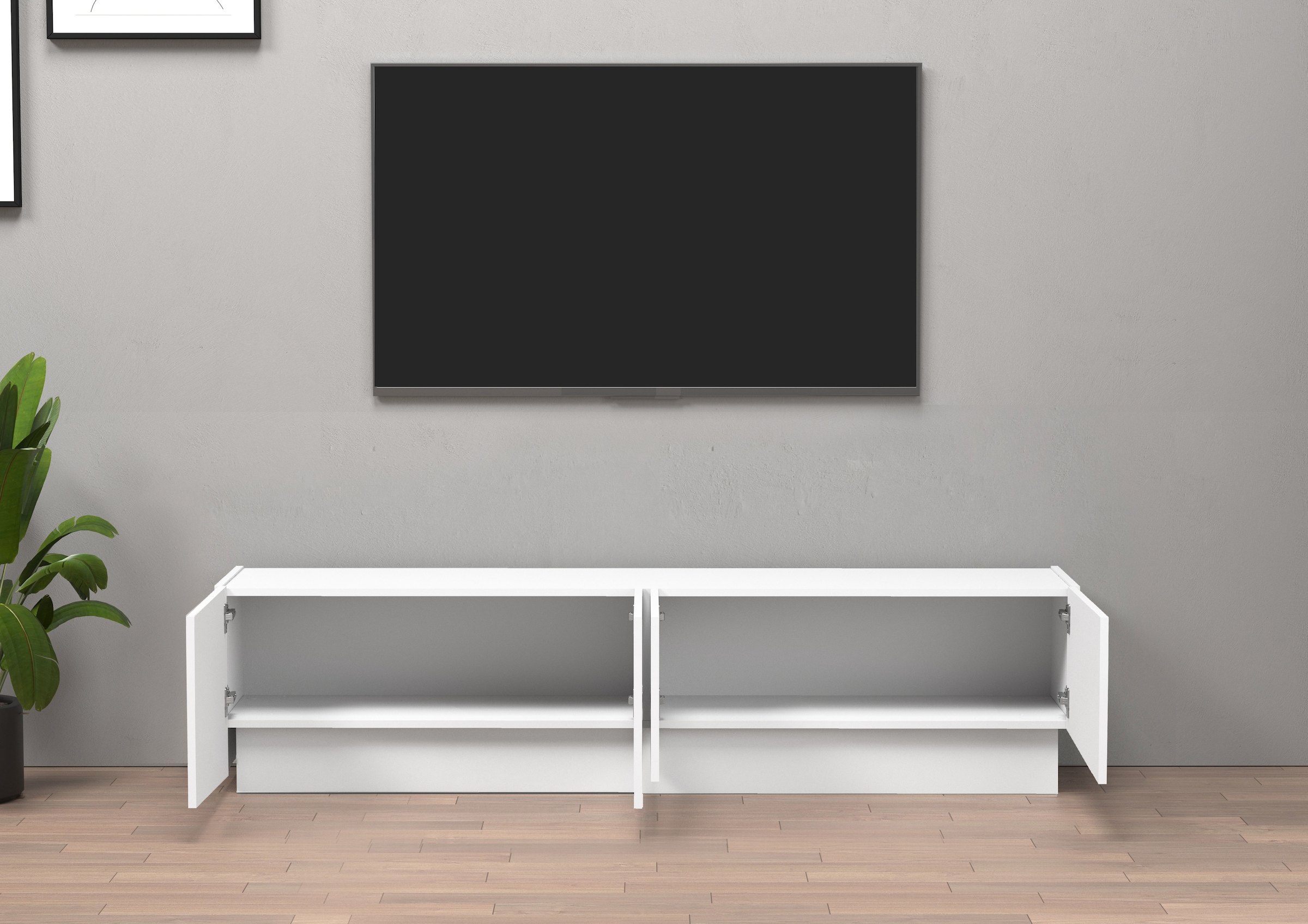INOSIGN Lowboard »VELA, Lowboard, Breite 180 cm, Design mit schrägen Türen«, (1 St.)