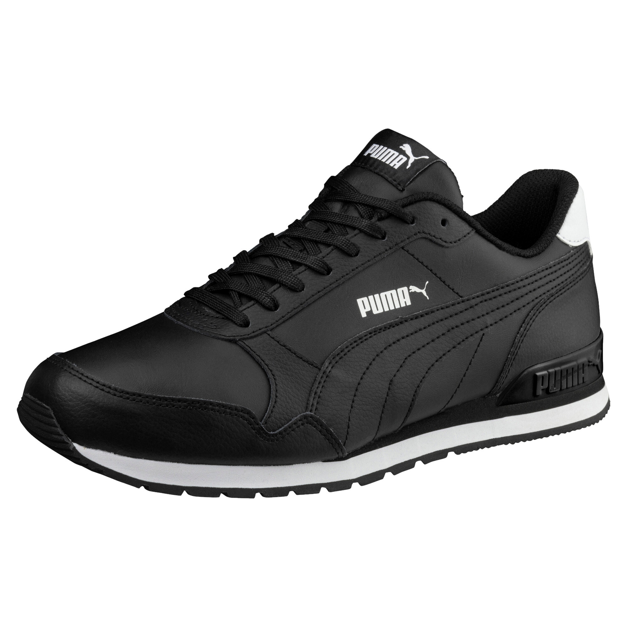 Image of PUMA Sneaker "ST RUNNER V2 FULL L" mit Schnürverschluss, mit SOFTFOAM+ Dämpfungstechnologie, aus Leder