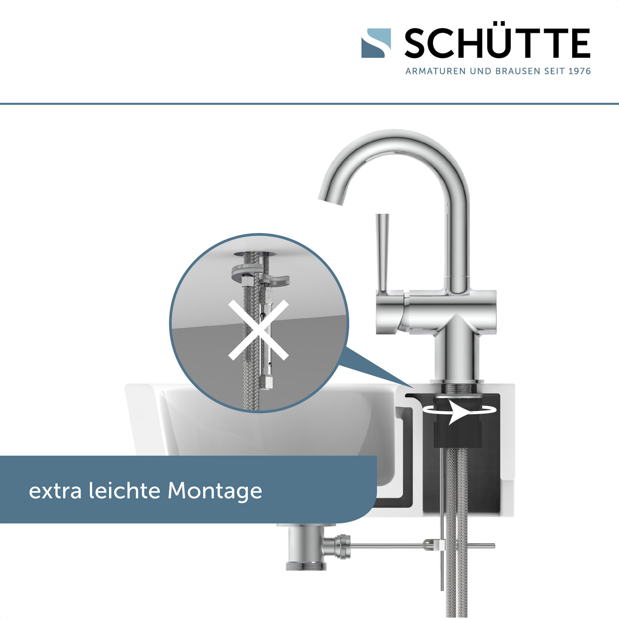 Schütte Waschtischarmatur »CORNWALL« energiesparende Cold-Start-Funkt., 150° schwenkbar, inkl. Pop-up